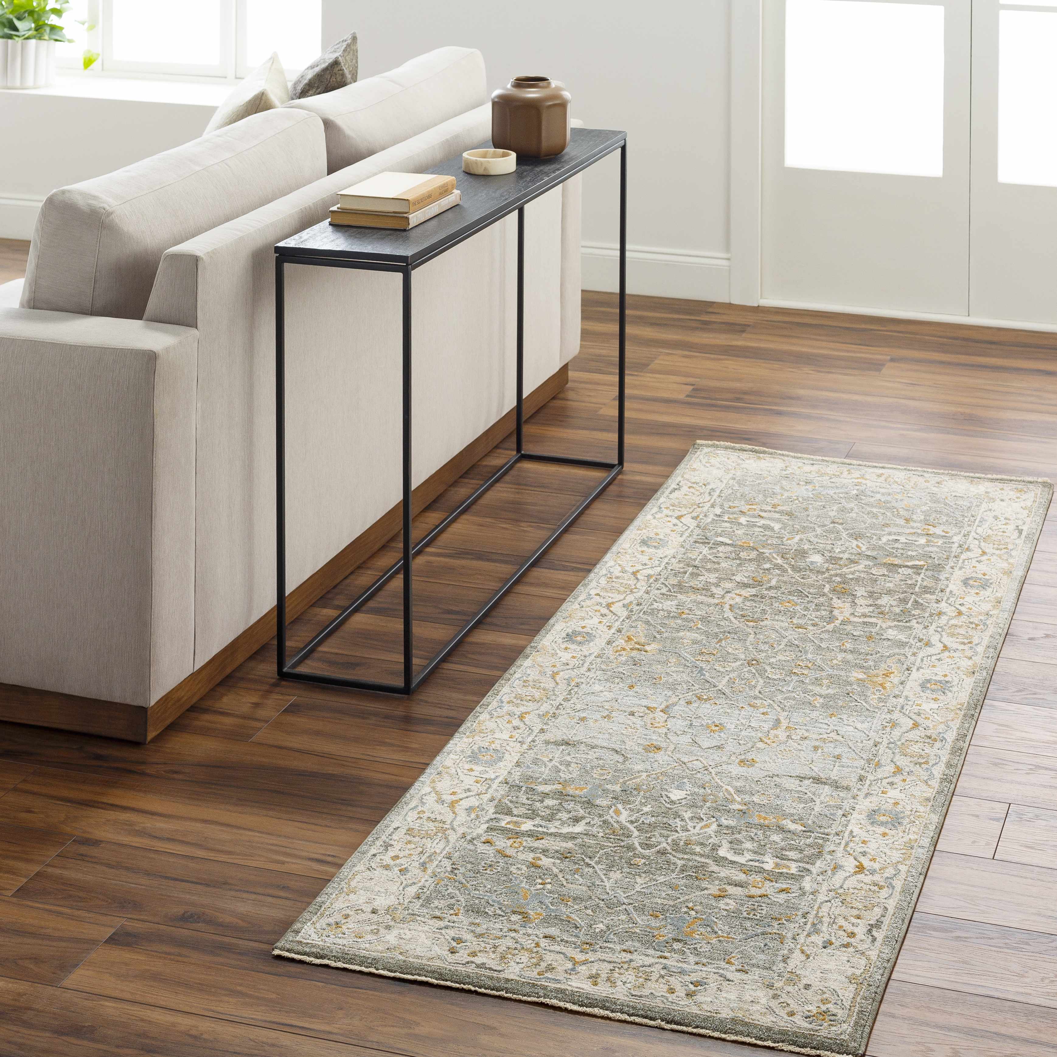 Aviva Teal Textured Rug with Fringes - Image 10
