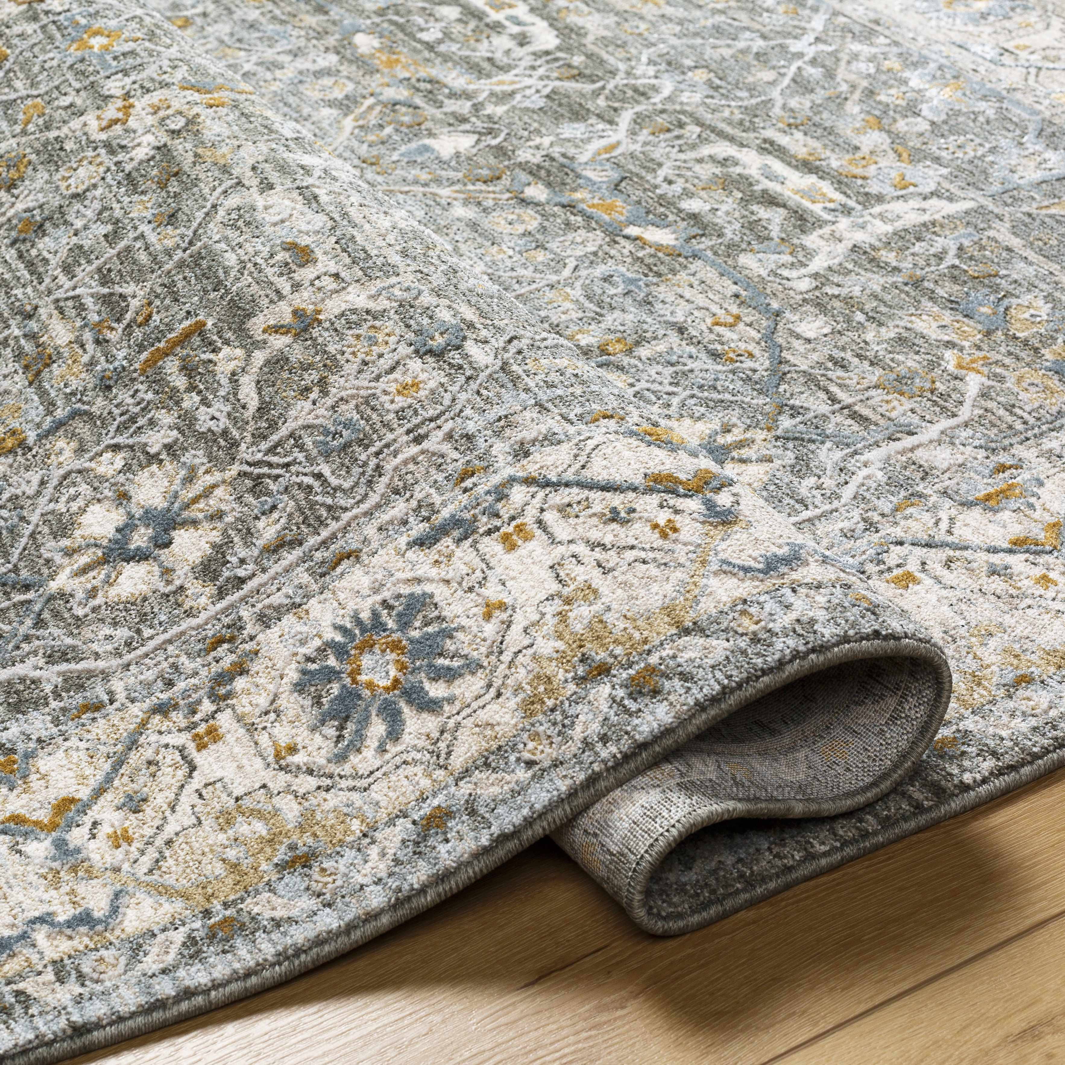 Aviva Teal Textured Rug with Fringes - Image 14