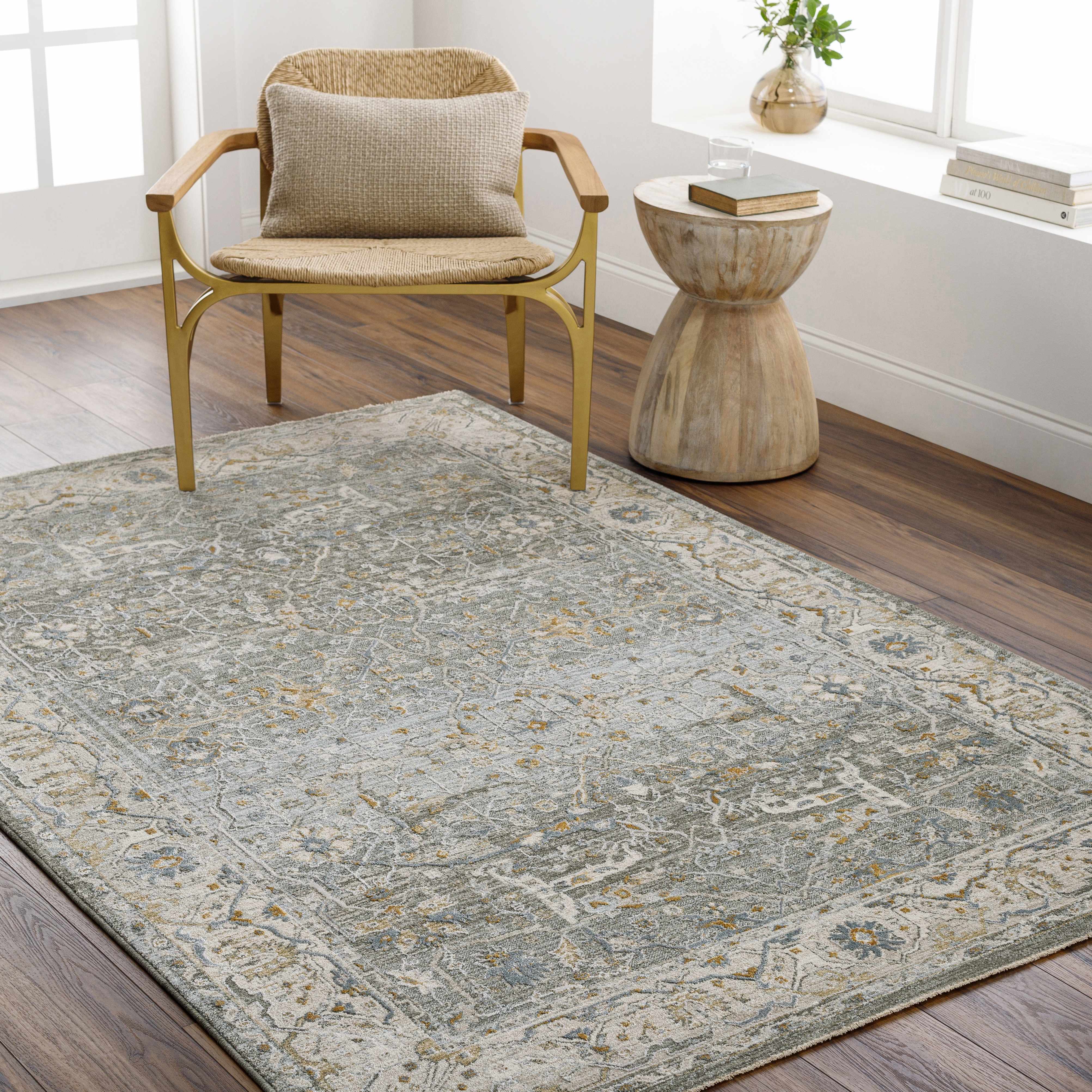 Aviva Teal Textured Rug with Fringes - Image 2
