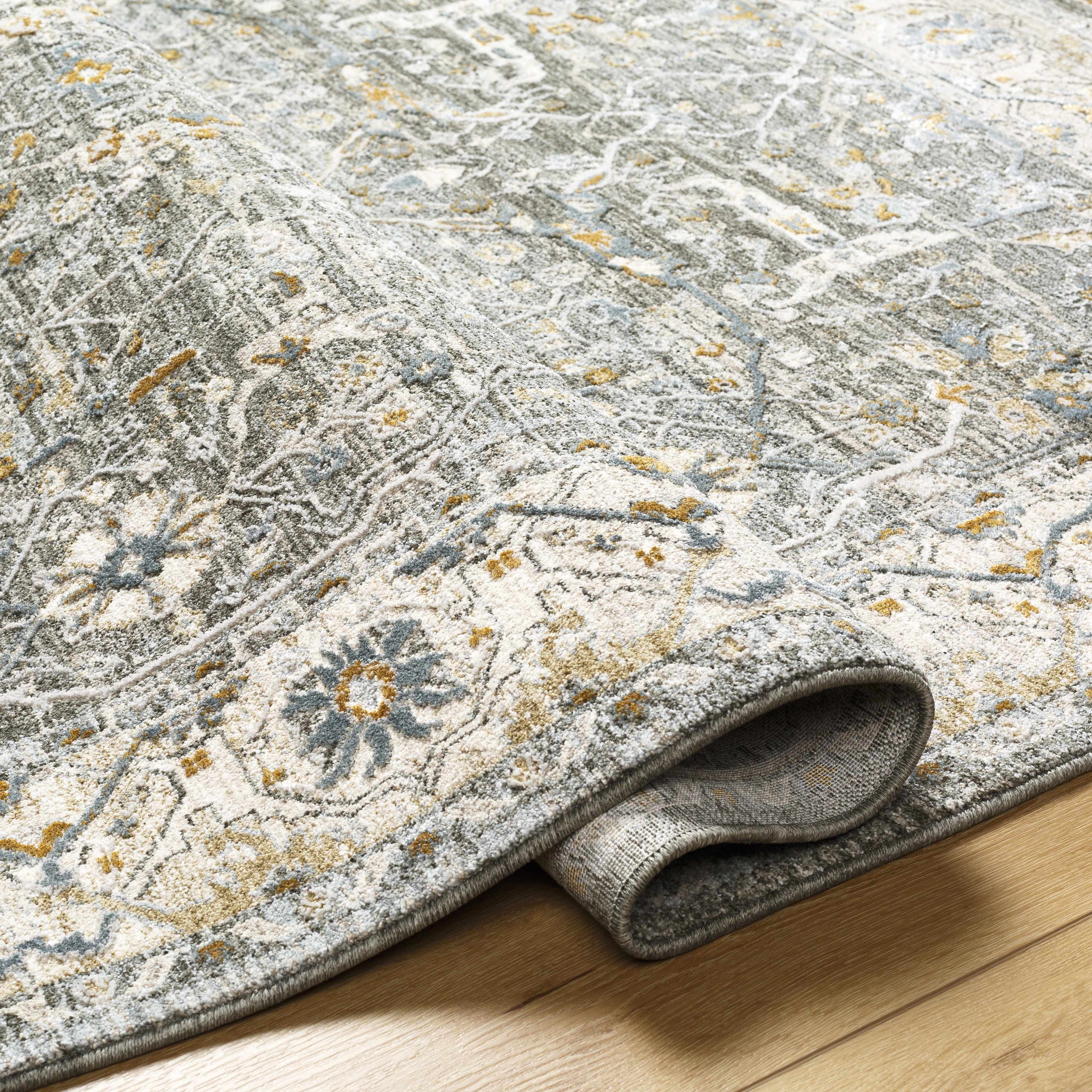 Aviva Teal Textured Rug with Fringes - Image 4