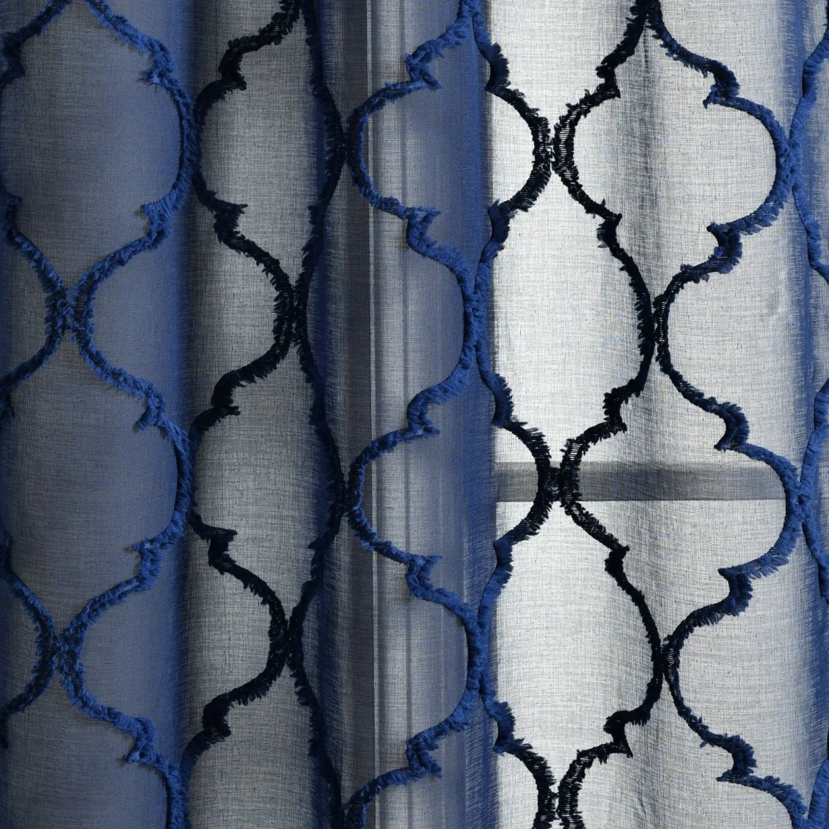 Avon Trellis Grommet Sheer Window Curtain Panel Set - Image 10