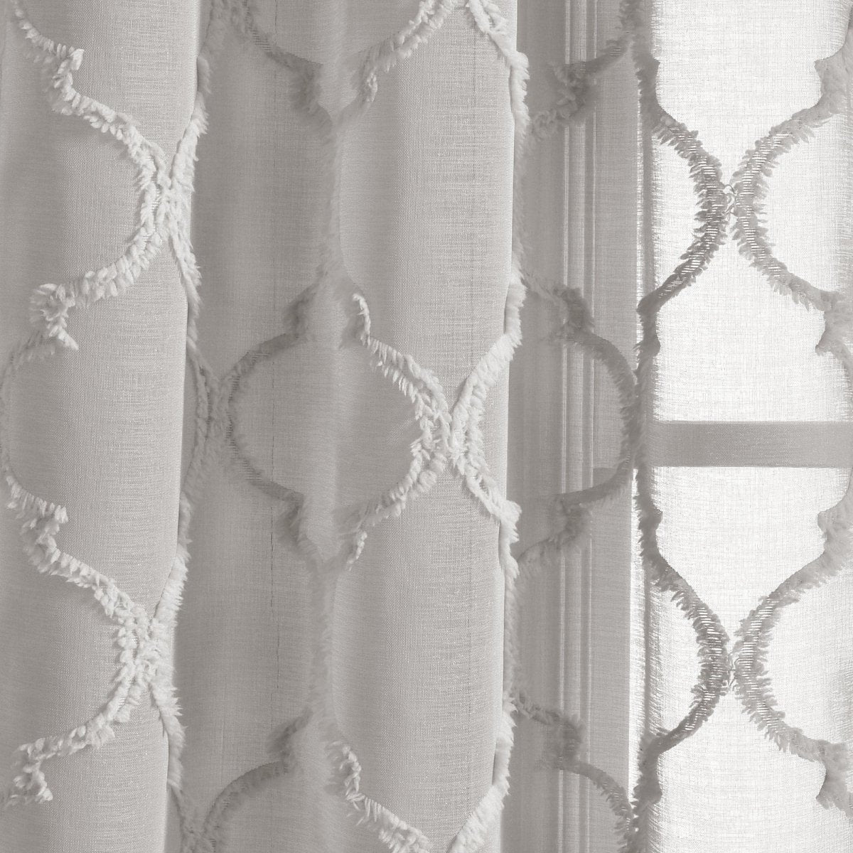 Avon Trellis Grommet Sheer Window Curtain Panel Set - Image 12