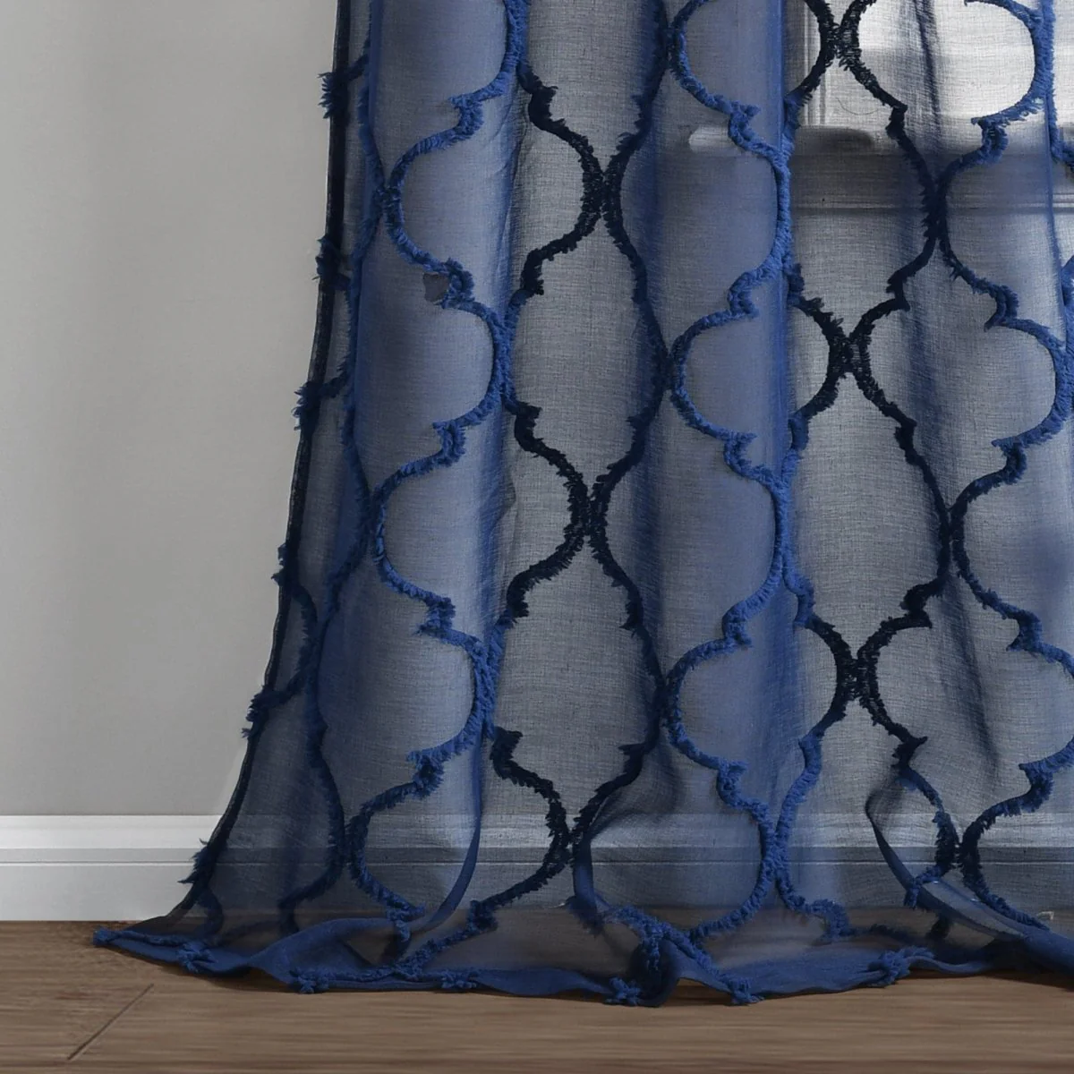 Avon Trellis Grommet Sheer Window Curtain Panel Set - Image 14