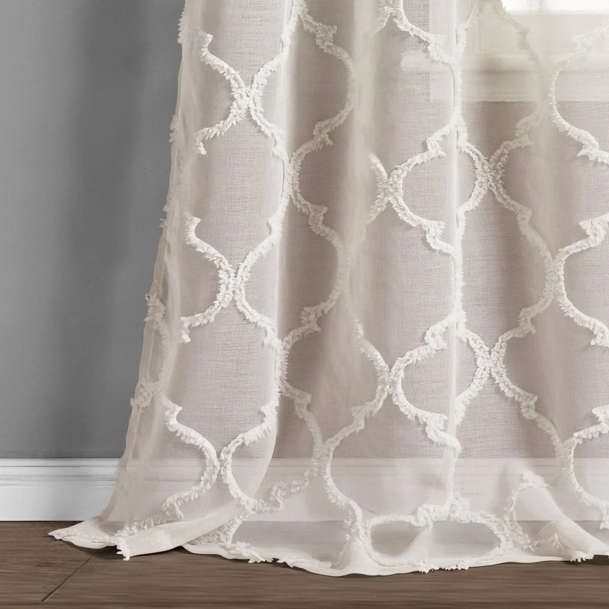 Avon Trellis Grommet Sheer Window Curtain Panel Set - Image 15