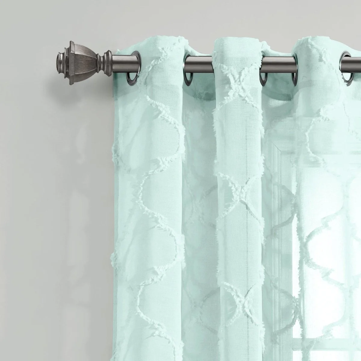Avon Trellis Grommet Sheer Window Curtain Panel Set - Image 20