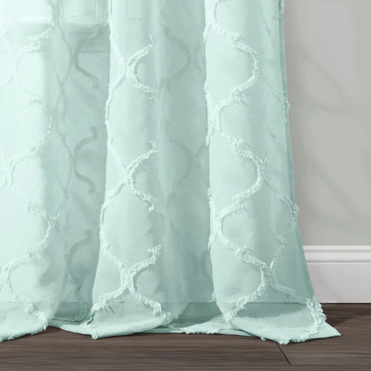 Avon Trellis Grommet Sheer Window Curtain Panel Set - Image 22