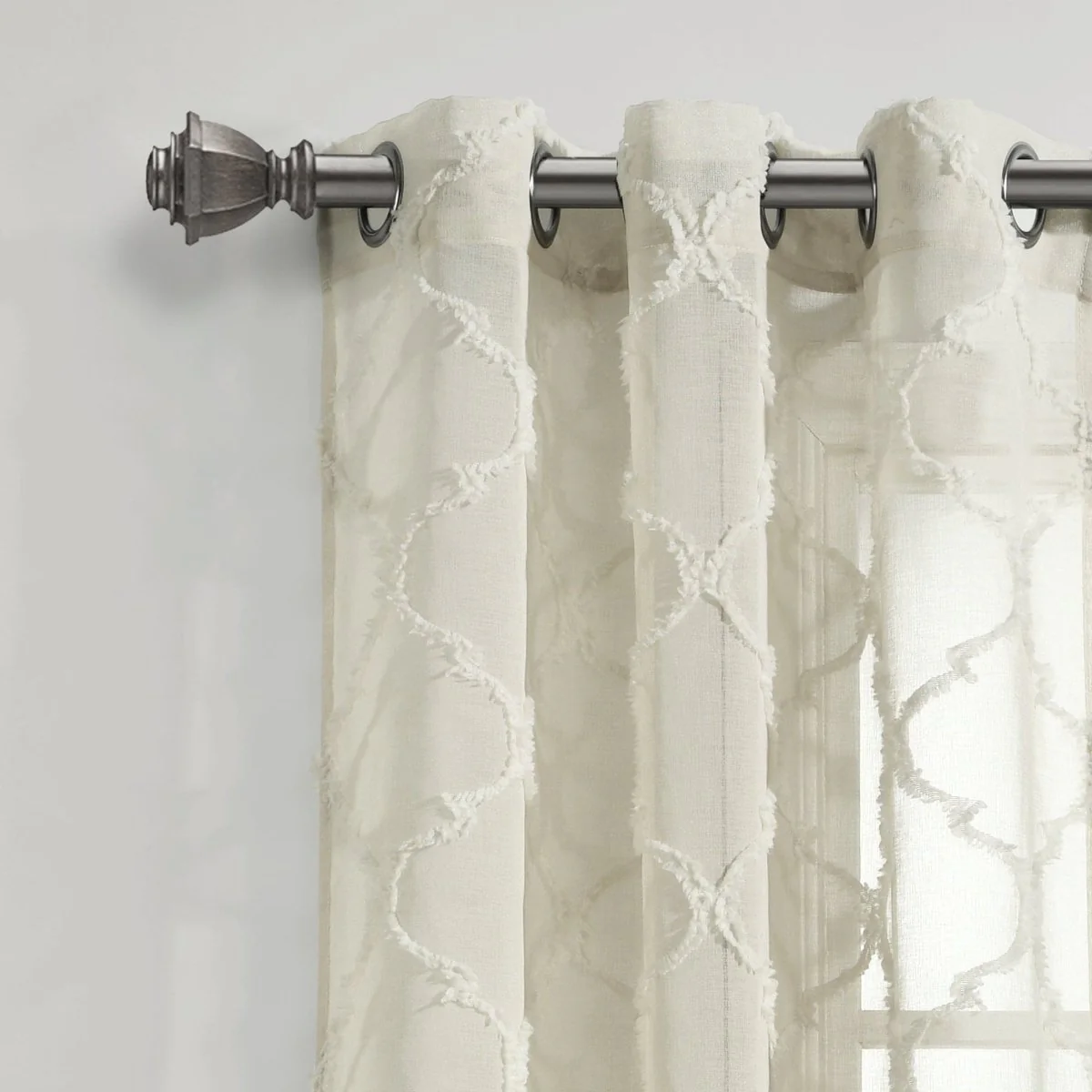Avon Trellis Grommet Sheer Window Curtain Panel Set - Image 25