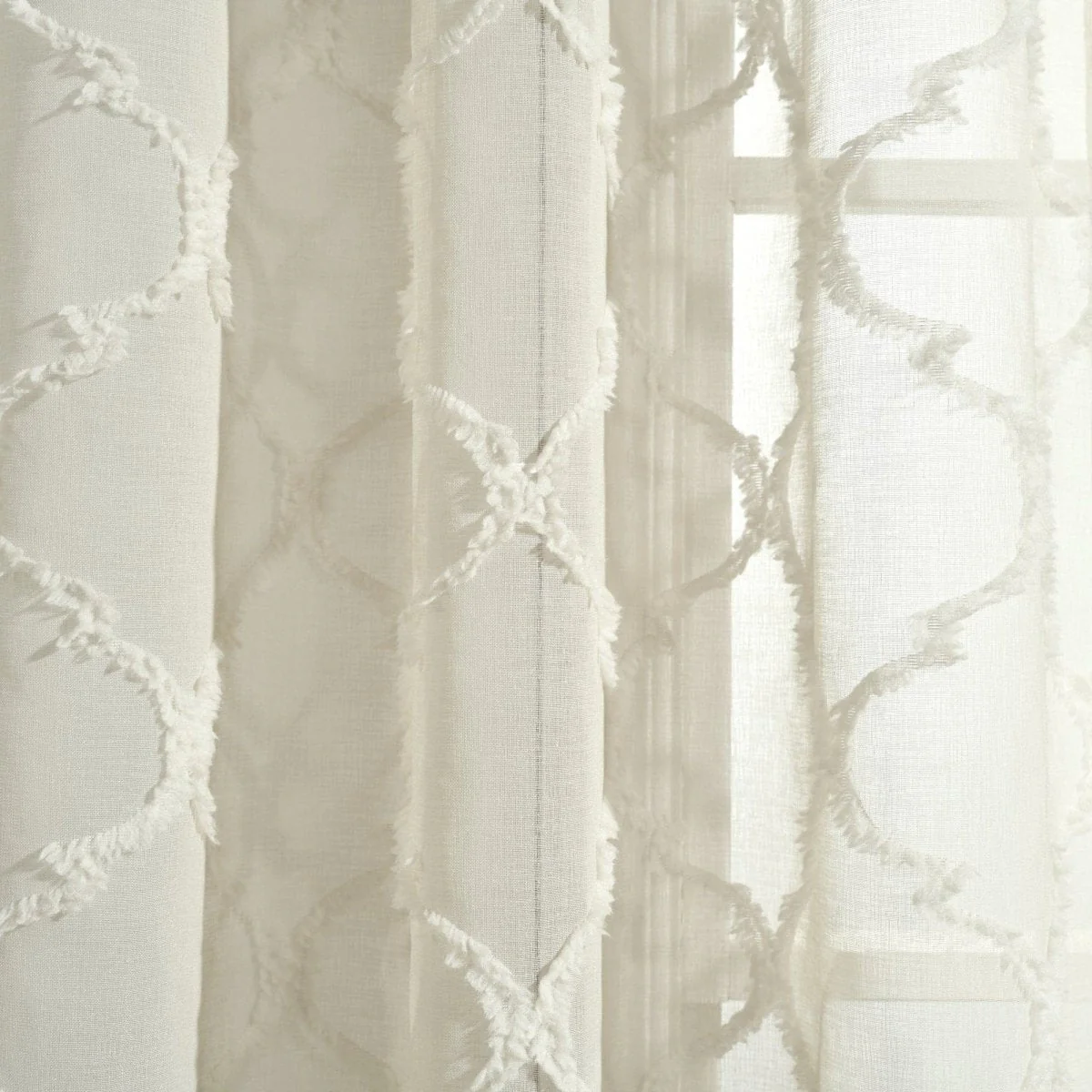 Avon Trellis Grommet Sheer Window Curtain Panel Set - Image 26