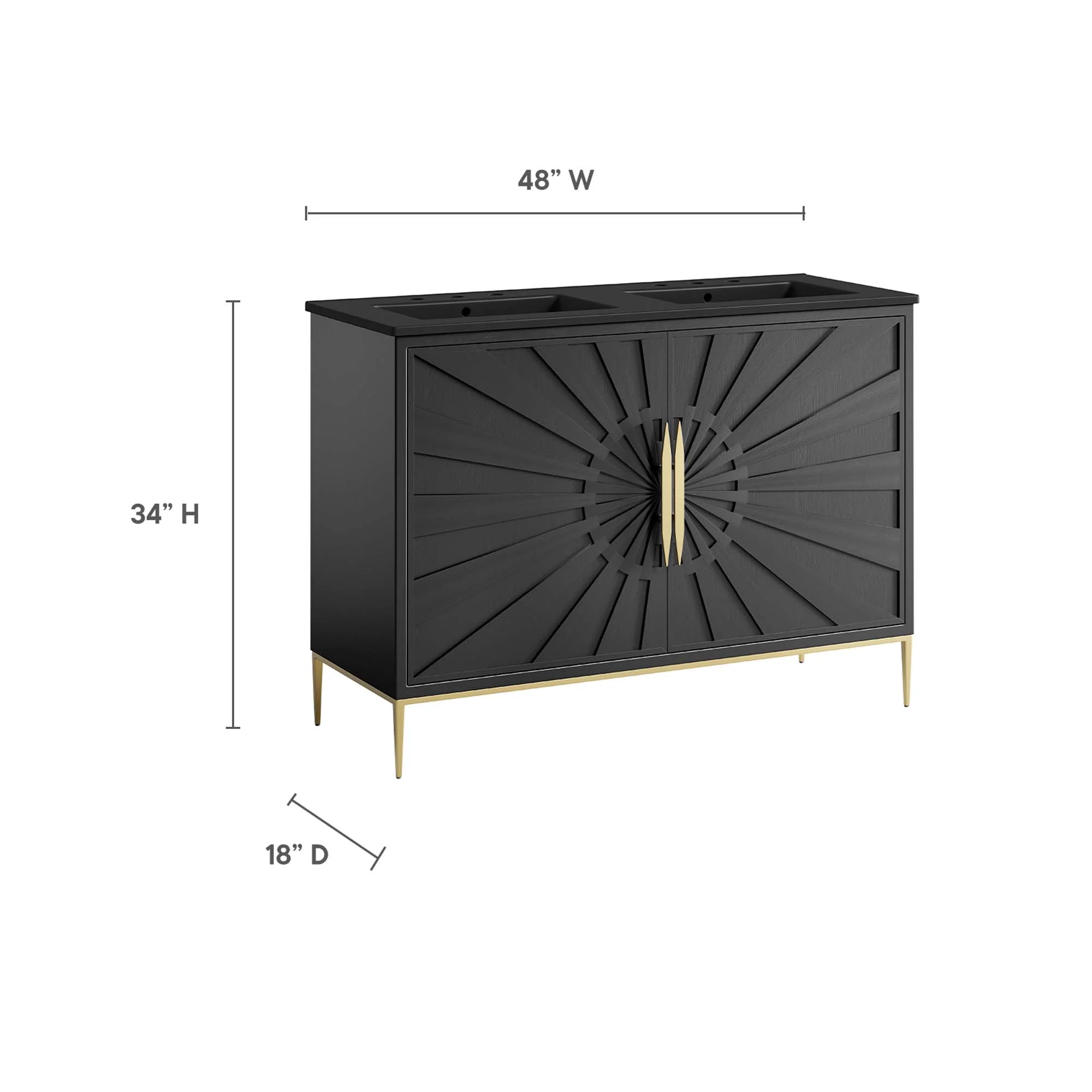 Awaken 48" Double Sink Bathroom Vanity by Modway - Image 2