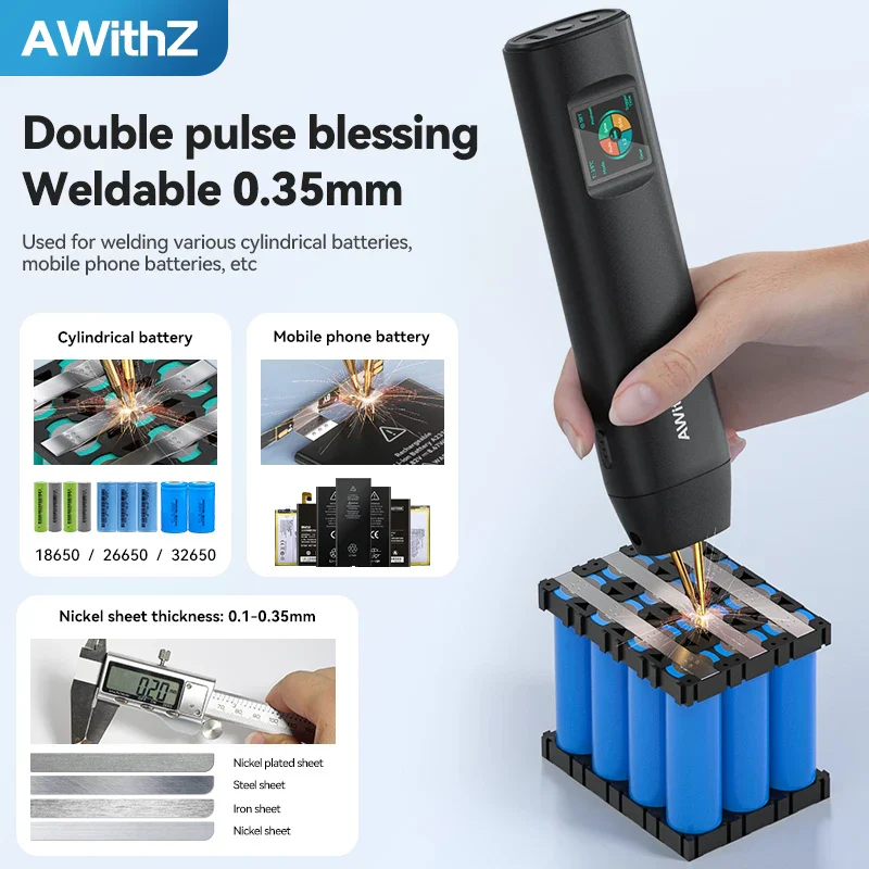 AWithZ Portable Handheld Spot Welder DIY 90 Gears Adjustable for 18650 Battery - Image 4