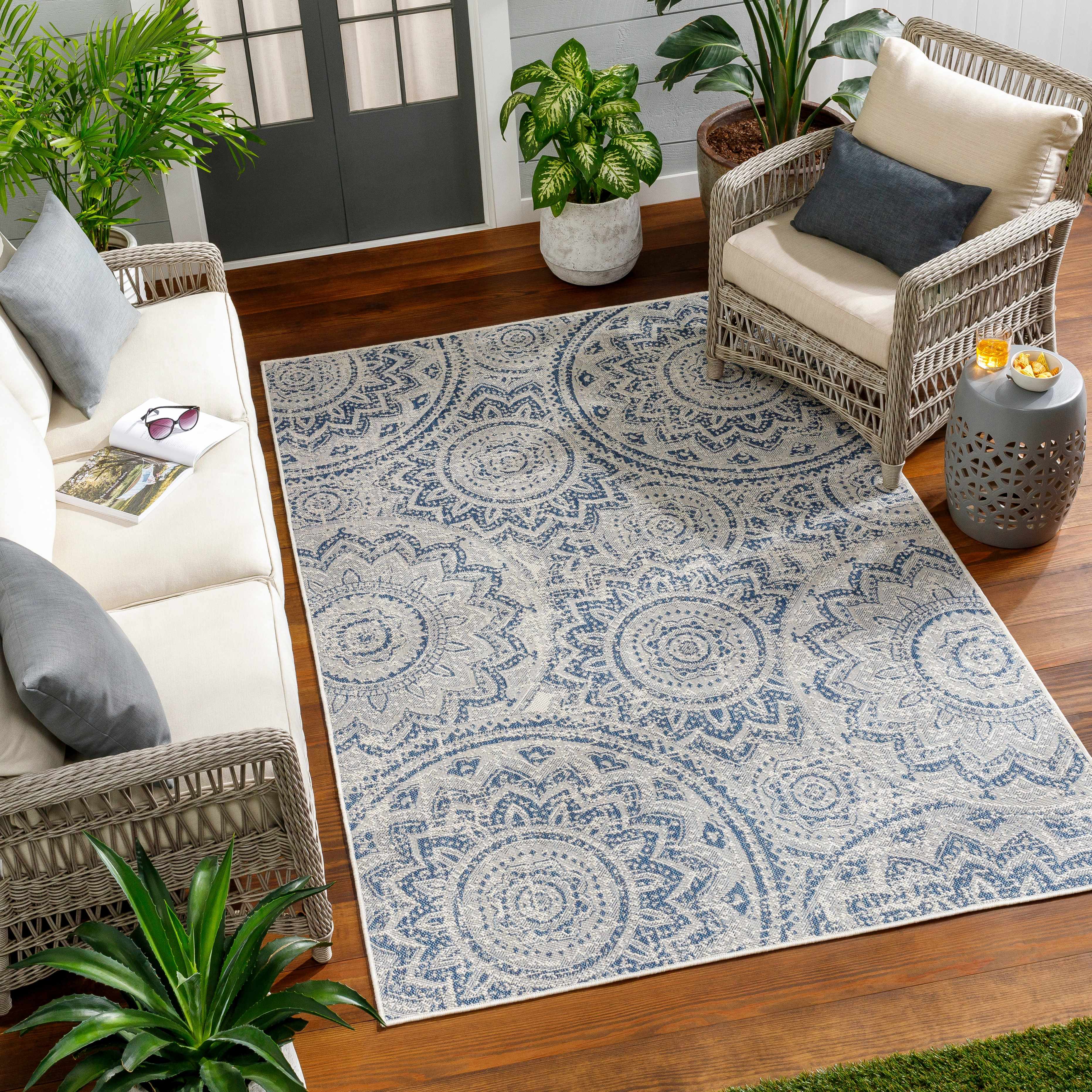 Ayala Blue Durable Rug - Image 2