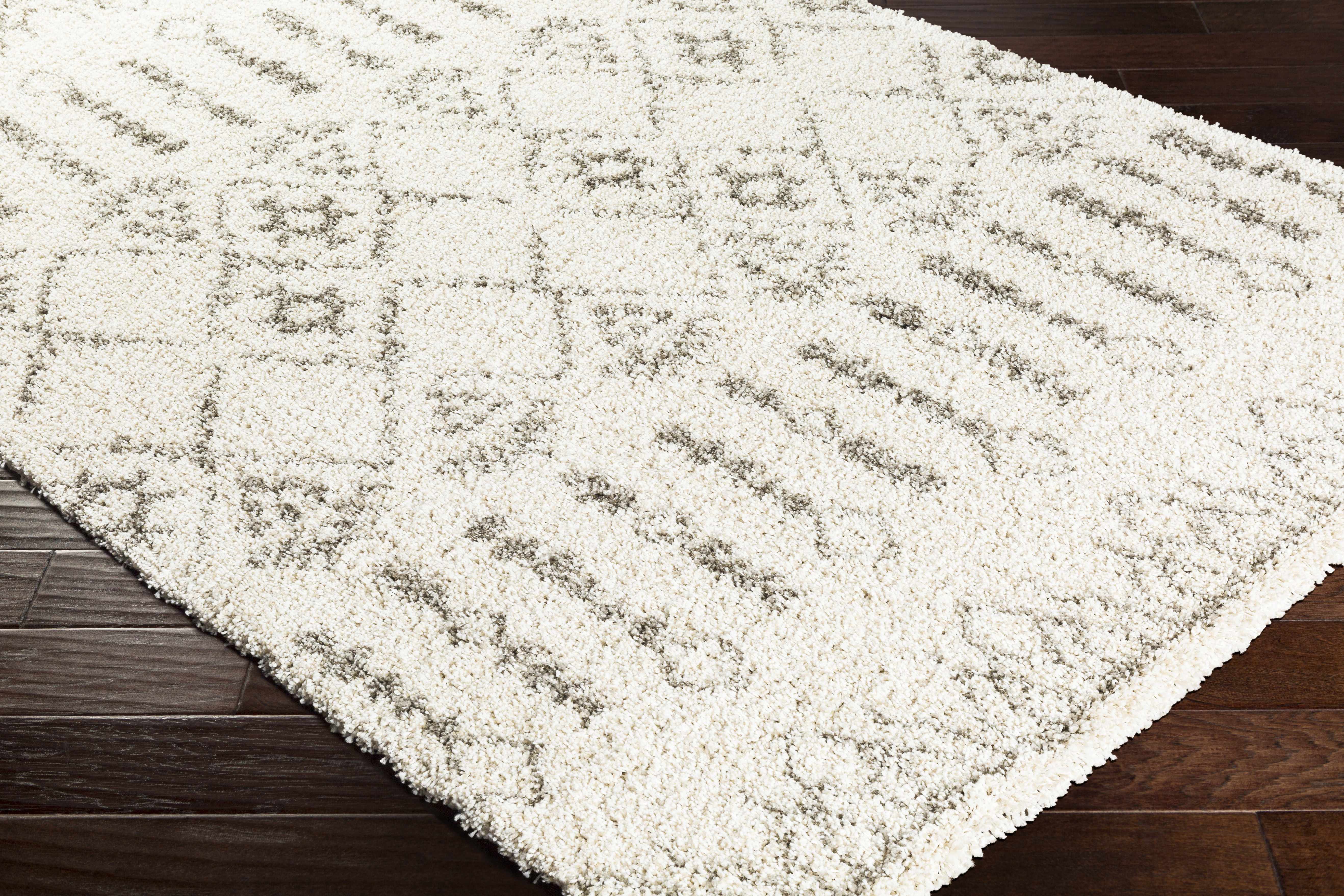 Aylett Beige Trellis Shag Rug - Clearance - Image 5