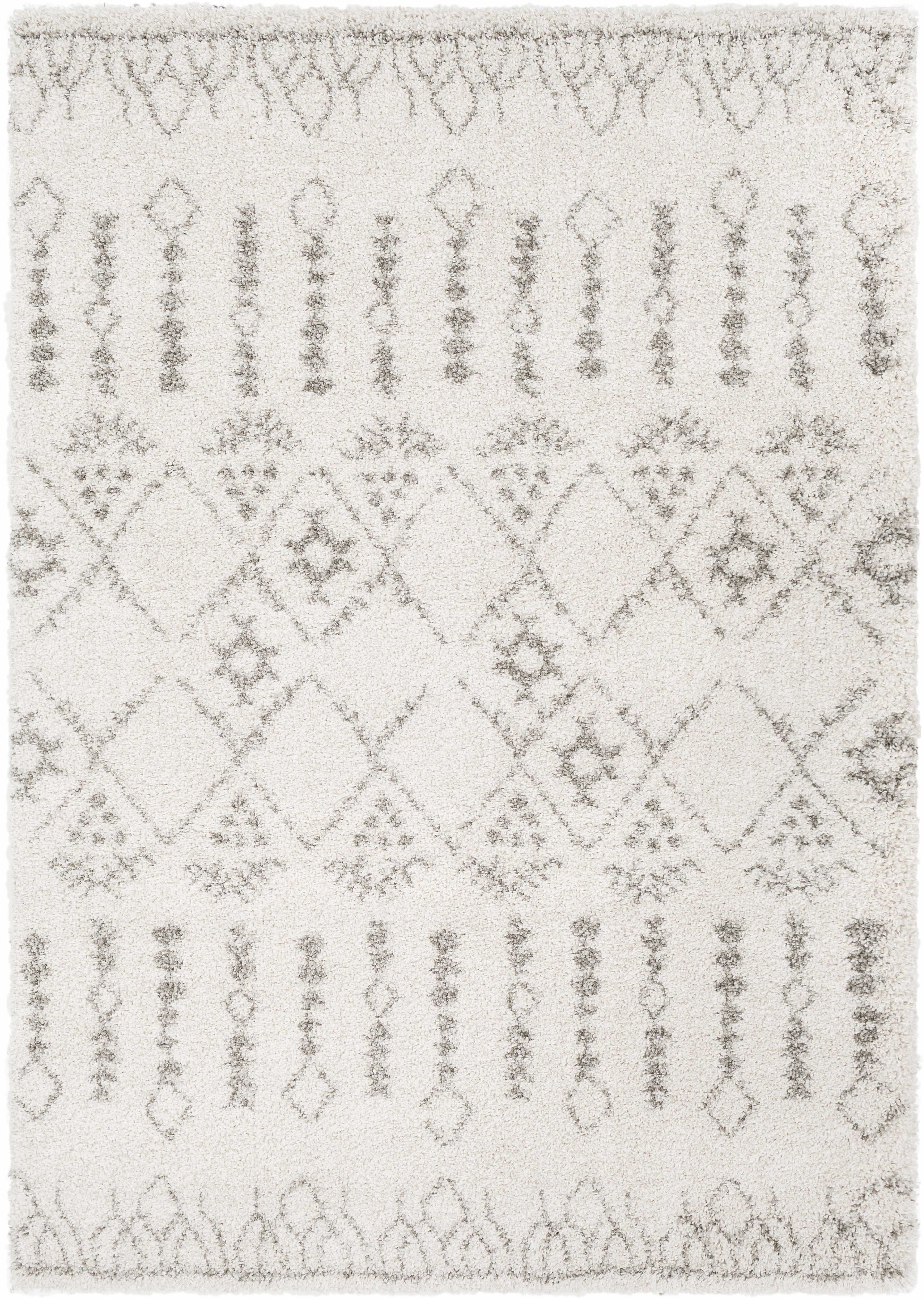 Aylett Beige Trellis Shag Rug - Clearance - Image 6