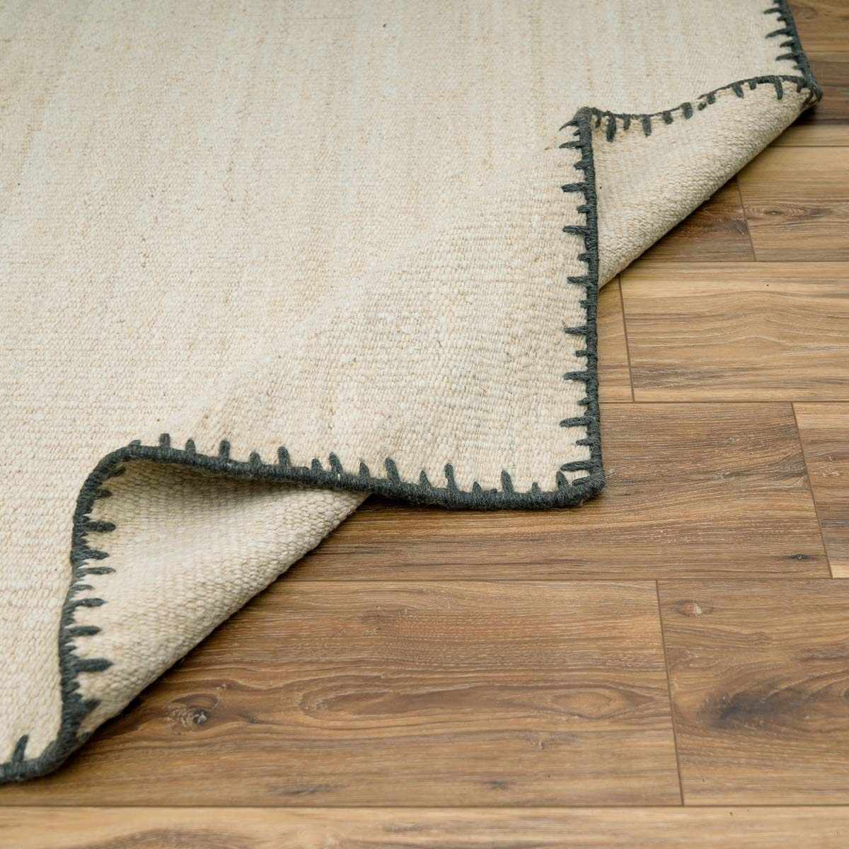 Ayumu Off White Hand Woven Wool Area Rug - Image 5