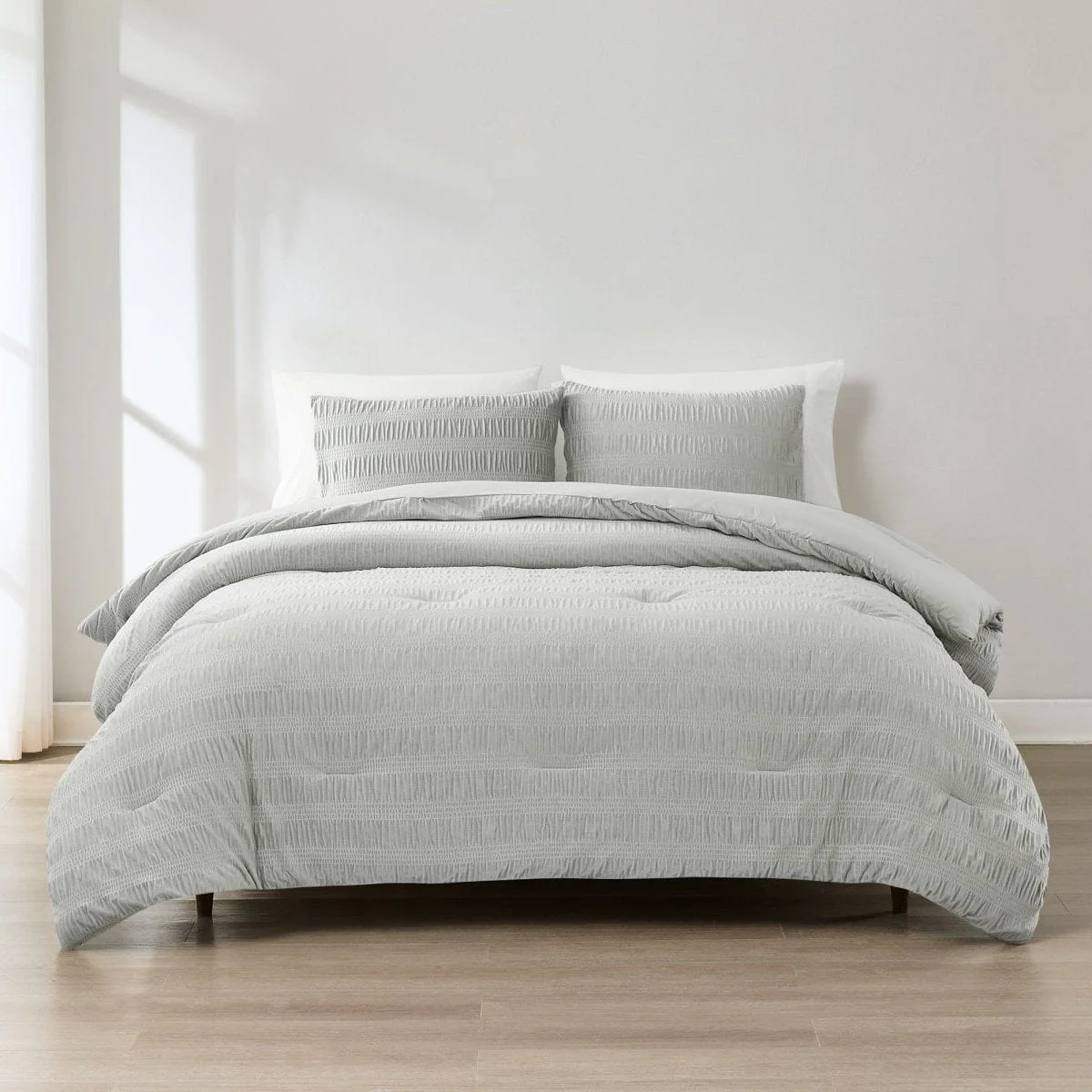 Azalea Ruched Velvet Stripe Comforter Set - Image 18