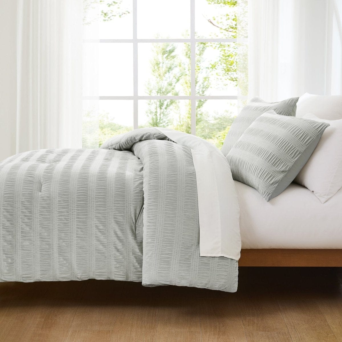 Azalea Ruched Velvet Stripe Comforter Set - Image 20