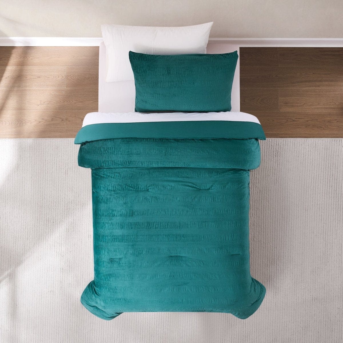 Azalea Ruched Velvet Stripe Comforter Set - Image 28