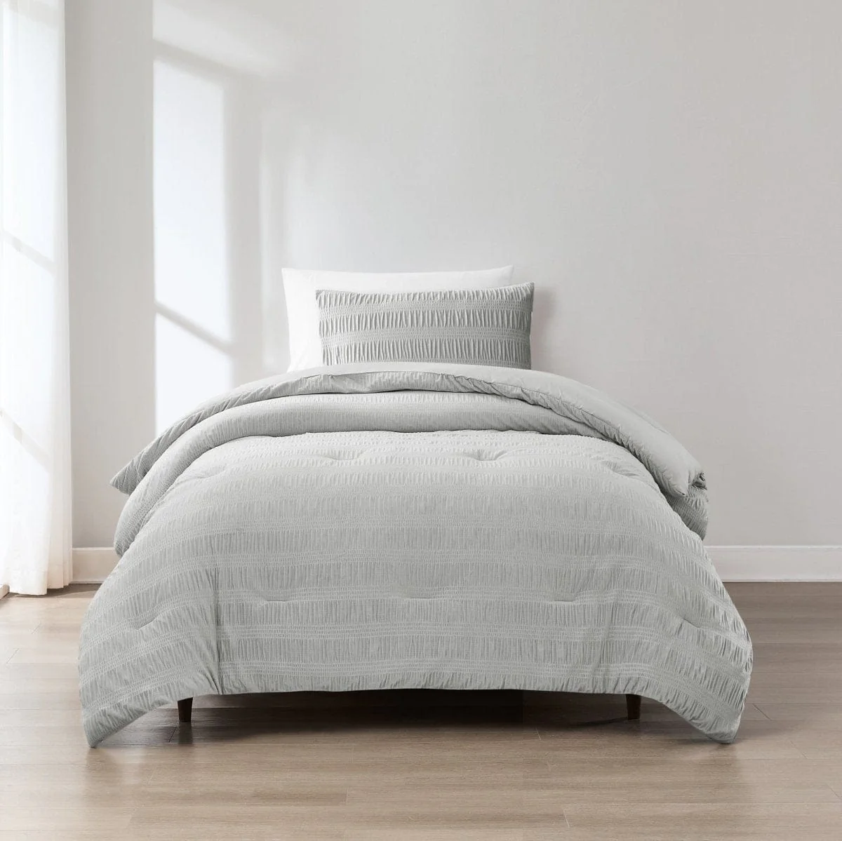 Azalea Ruched Velvet Stripe Comforter Set - Image 3