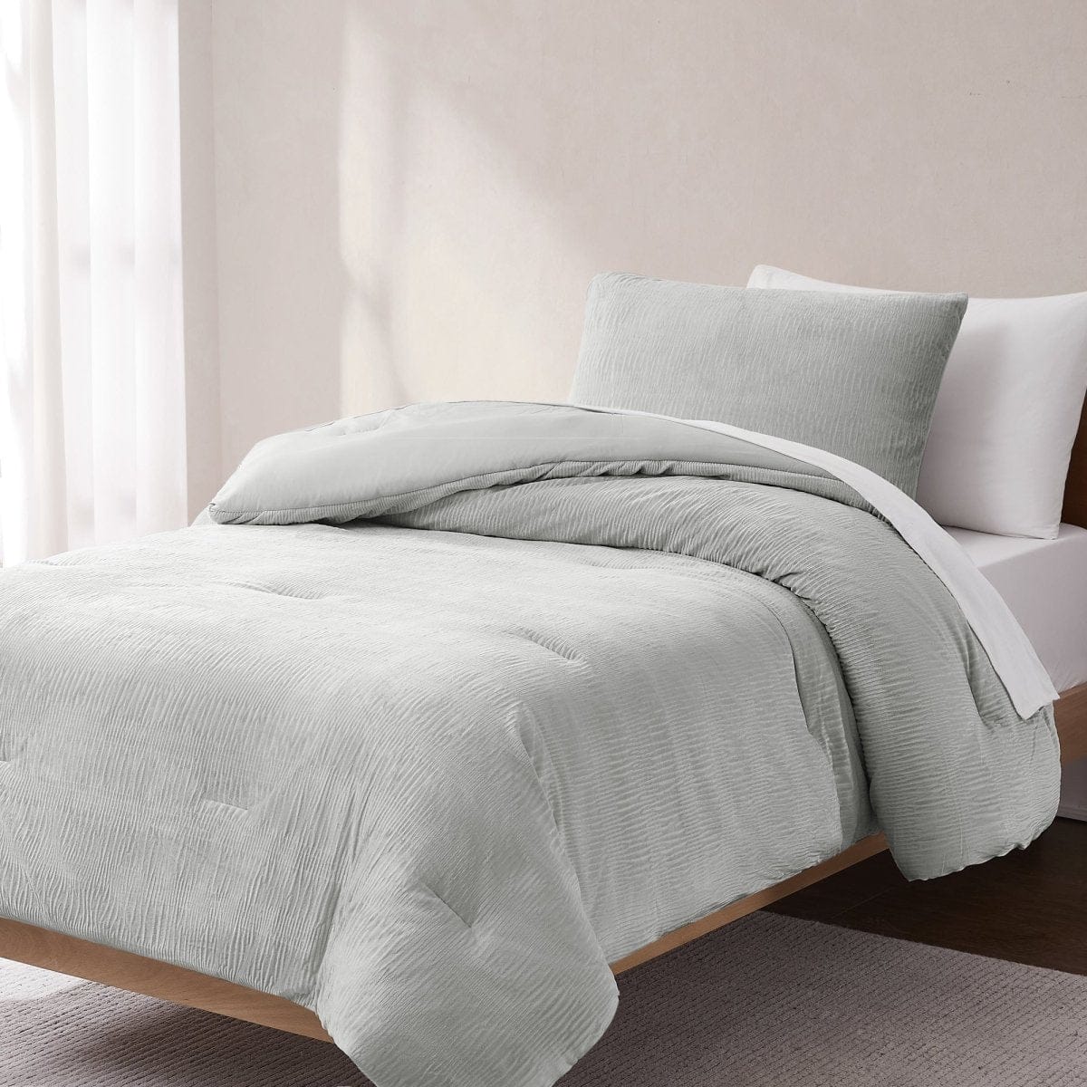 Azalea Ruched Velvet Stripe Comforter Set - Image 4