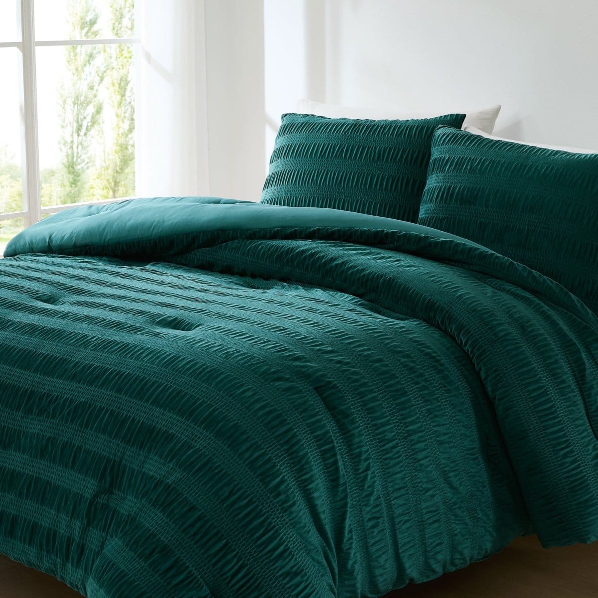 Azalea Ruched Velvet Stripe Comforter Set - Image 42