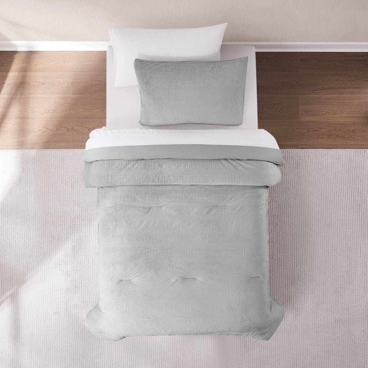 Azalea Ruched Velvet Stripe Comforter Set - Image 5