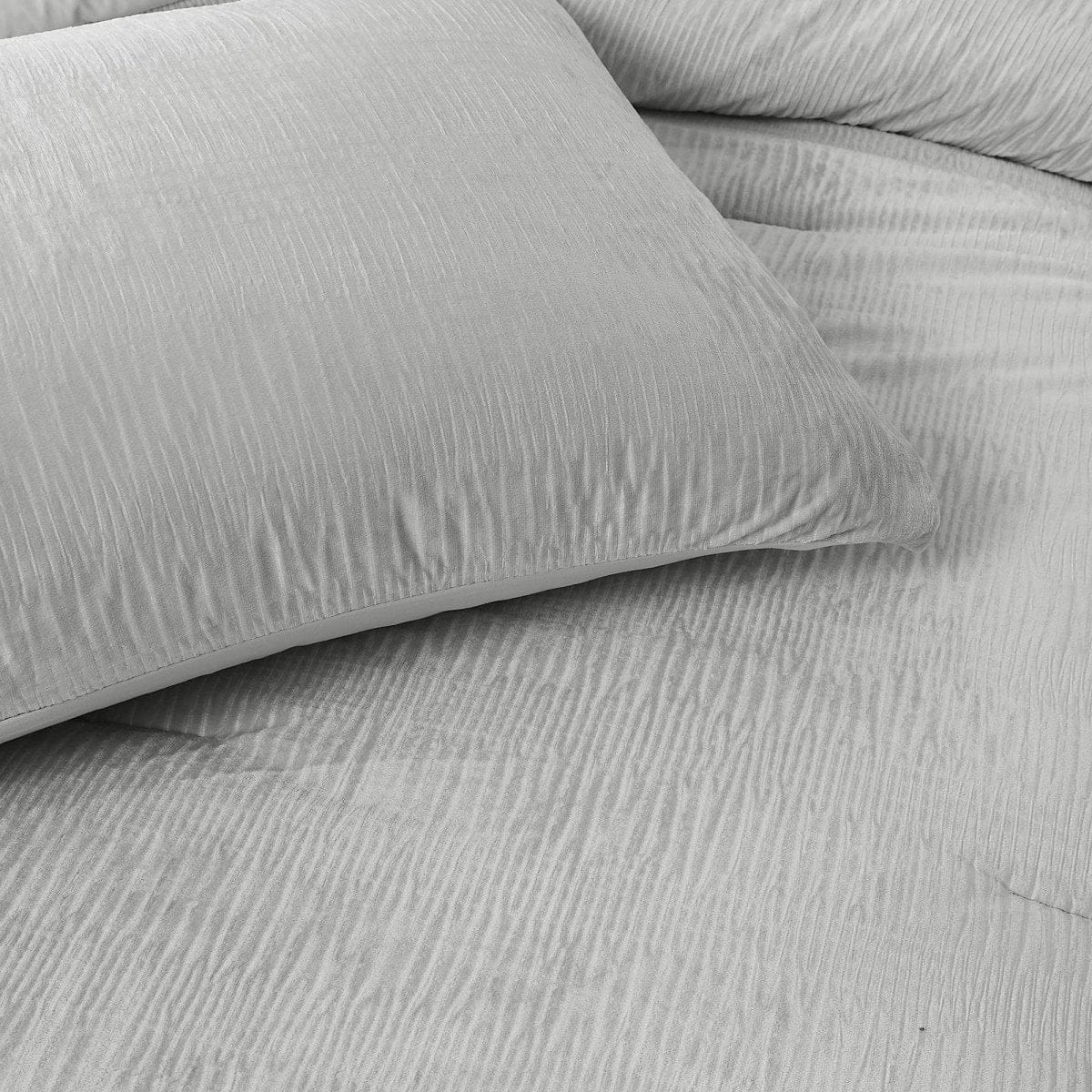Azalea Ruched Velvet Stripe Comforter Set - Image 9