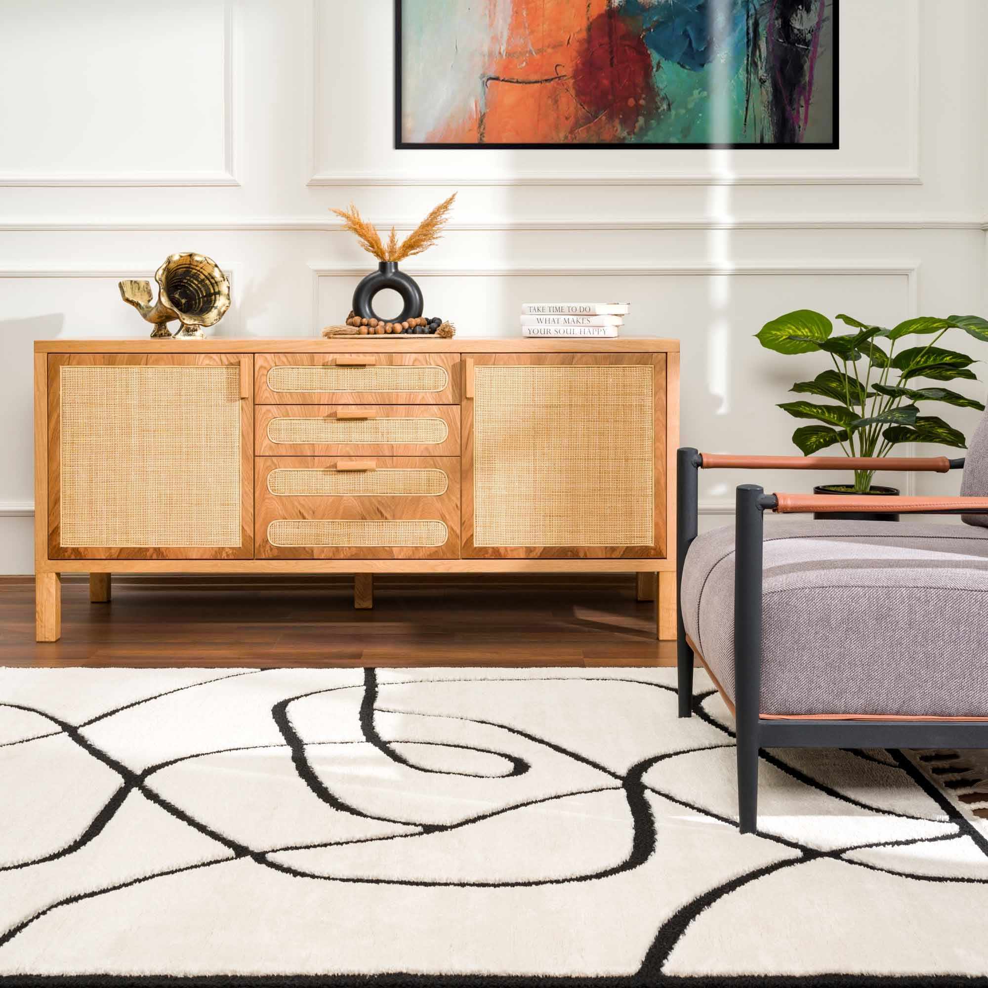 Azana Black & White Area Rug - Image 18