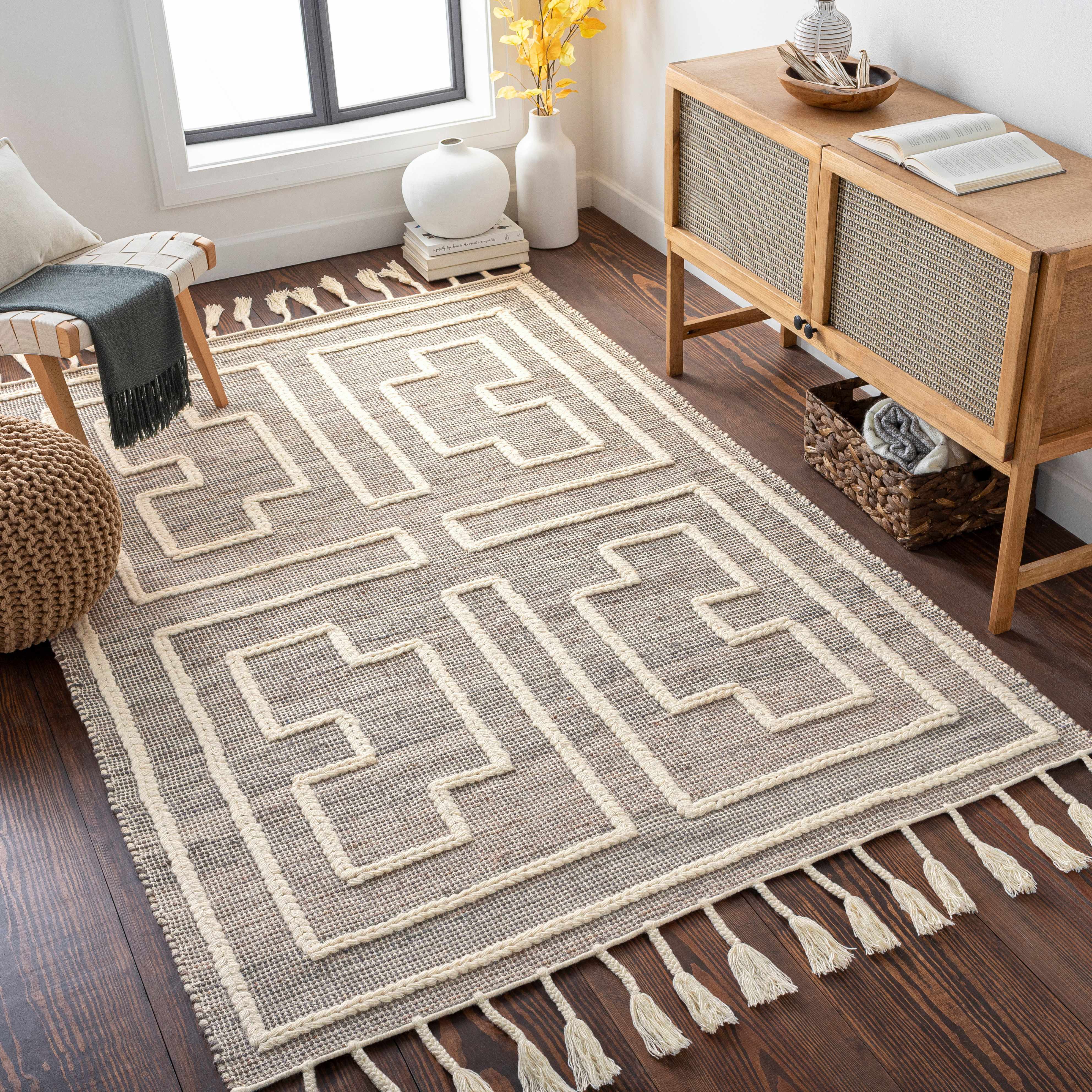 Azra Tasseled Jute&Wool Rug - Image 2