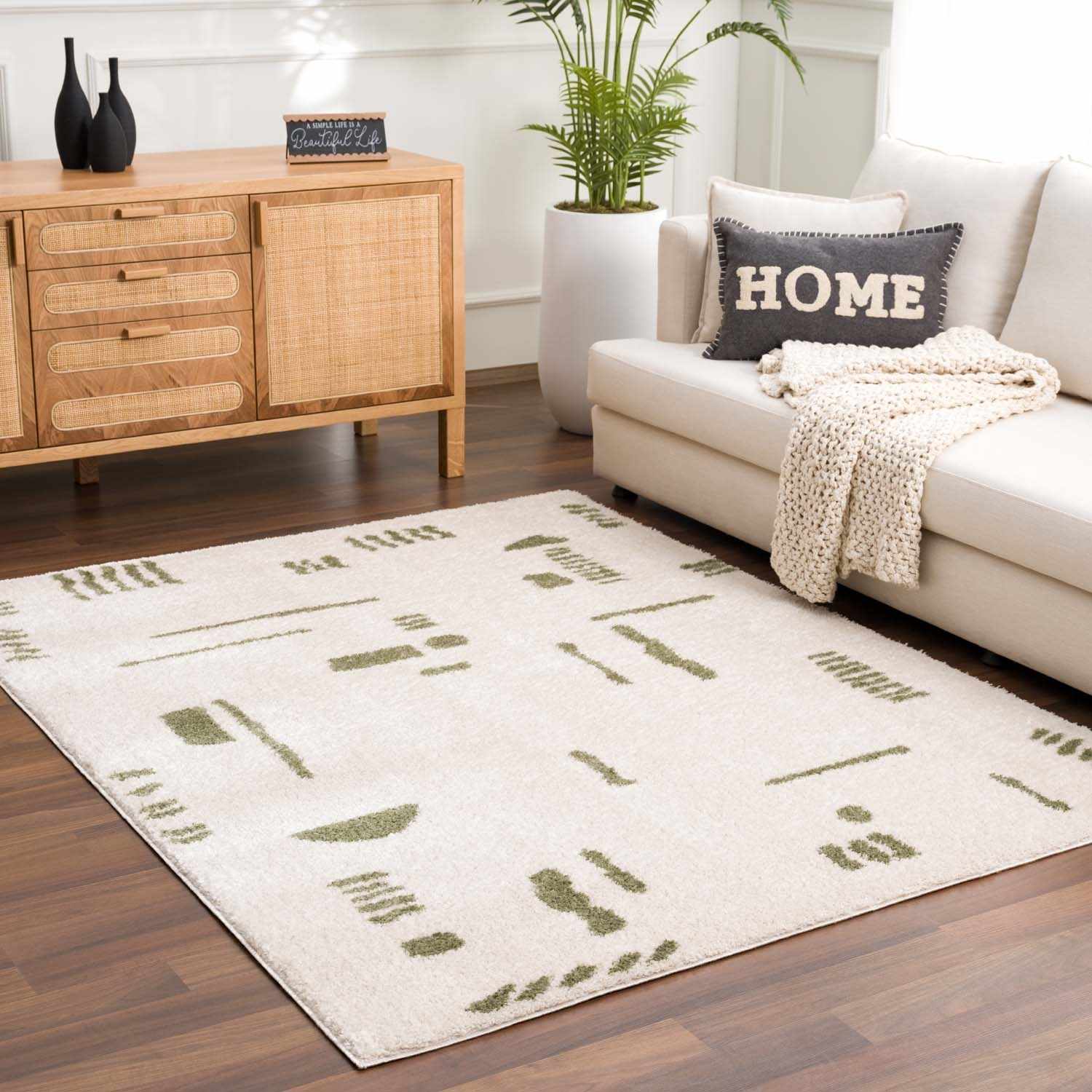 Azriel Green Washable Area Rug - Image 2