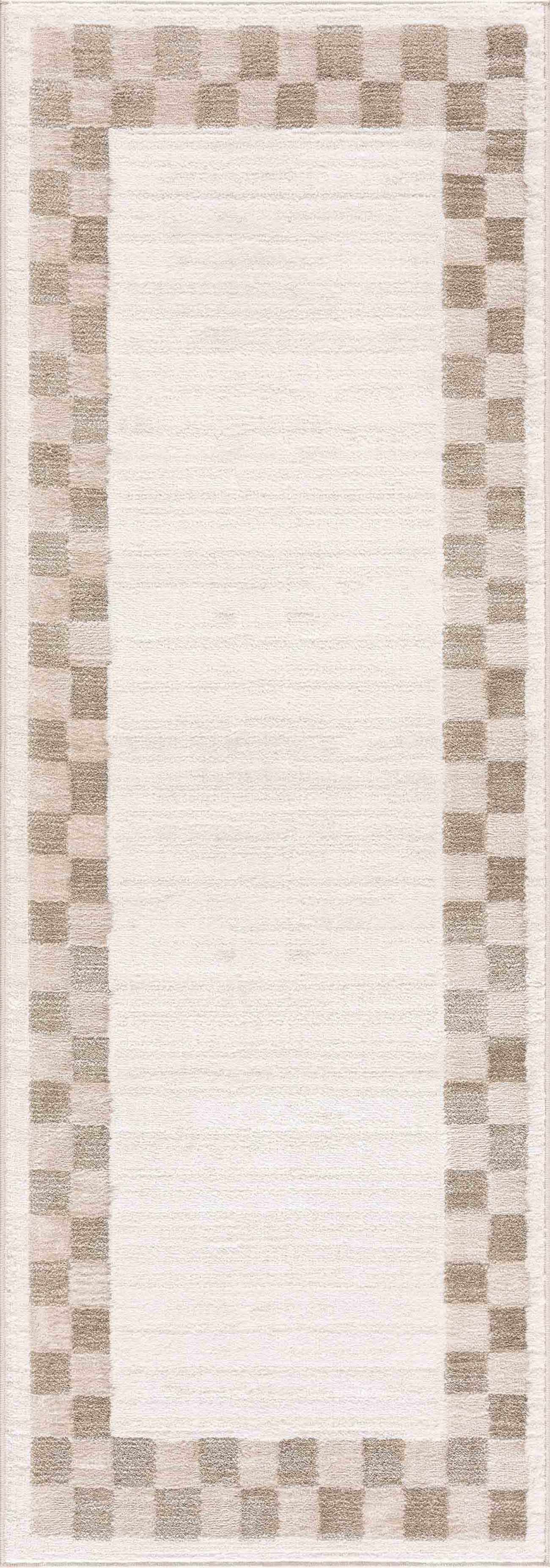 Azrika Beige Checkered Washable Rug - Promo - Image 9