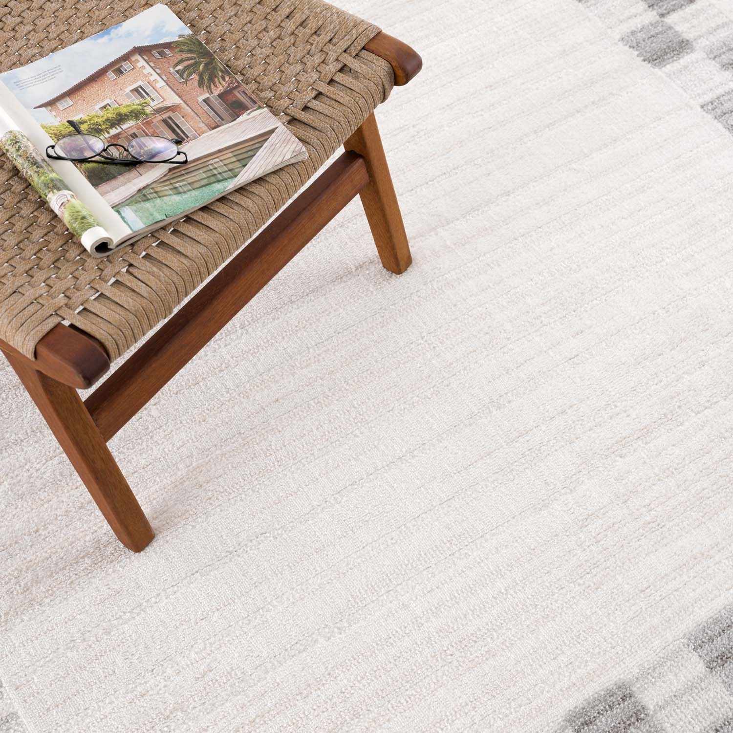 Azrika Gray Checkered Washable Rug - Clearance - Image 11