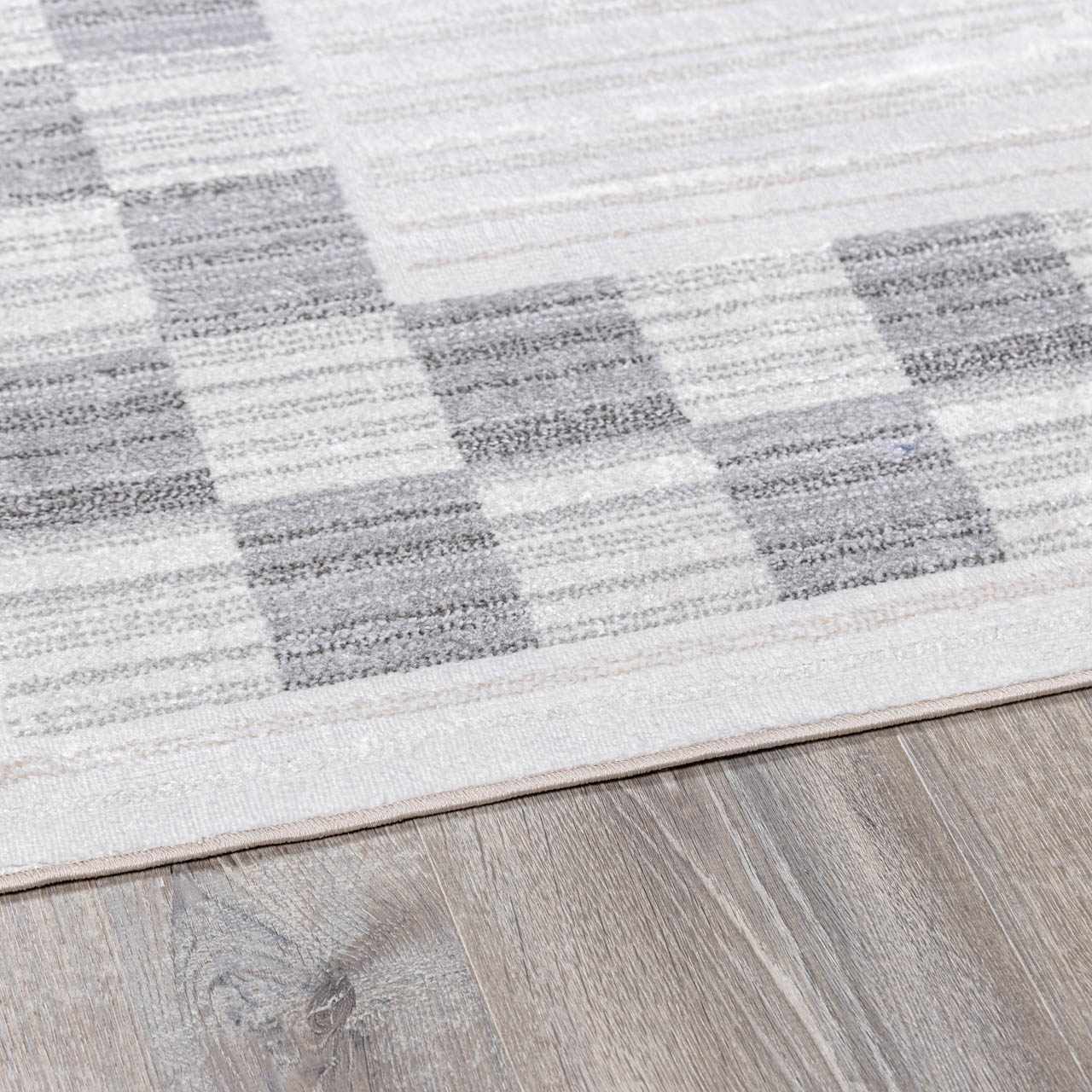 Azrika Gray Checkered Washable Rug - Clearance - Image 13
