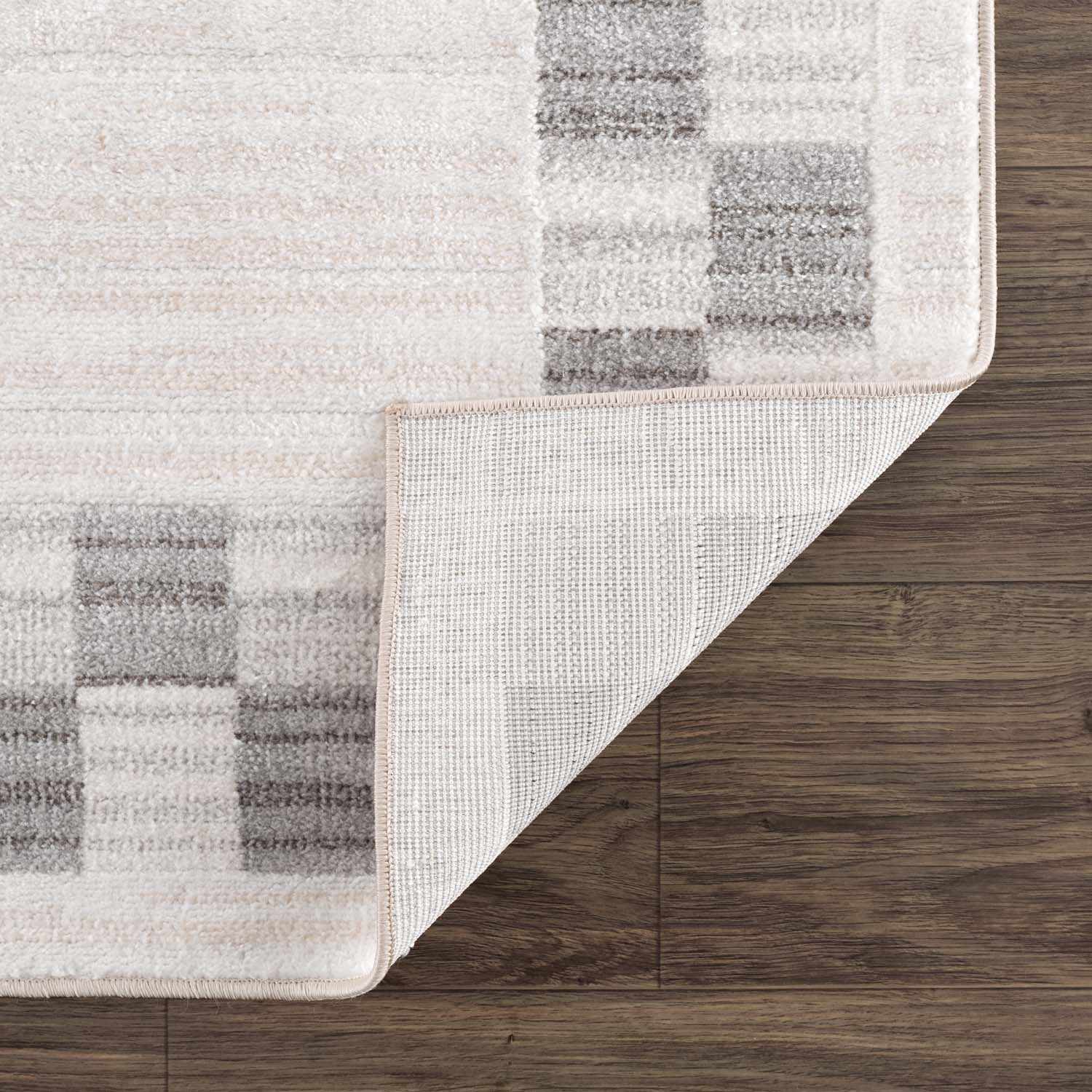 Azrika Gray Checkered Washable Rug - Clearance - Image 5