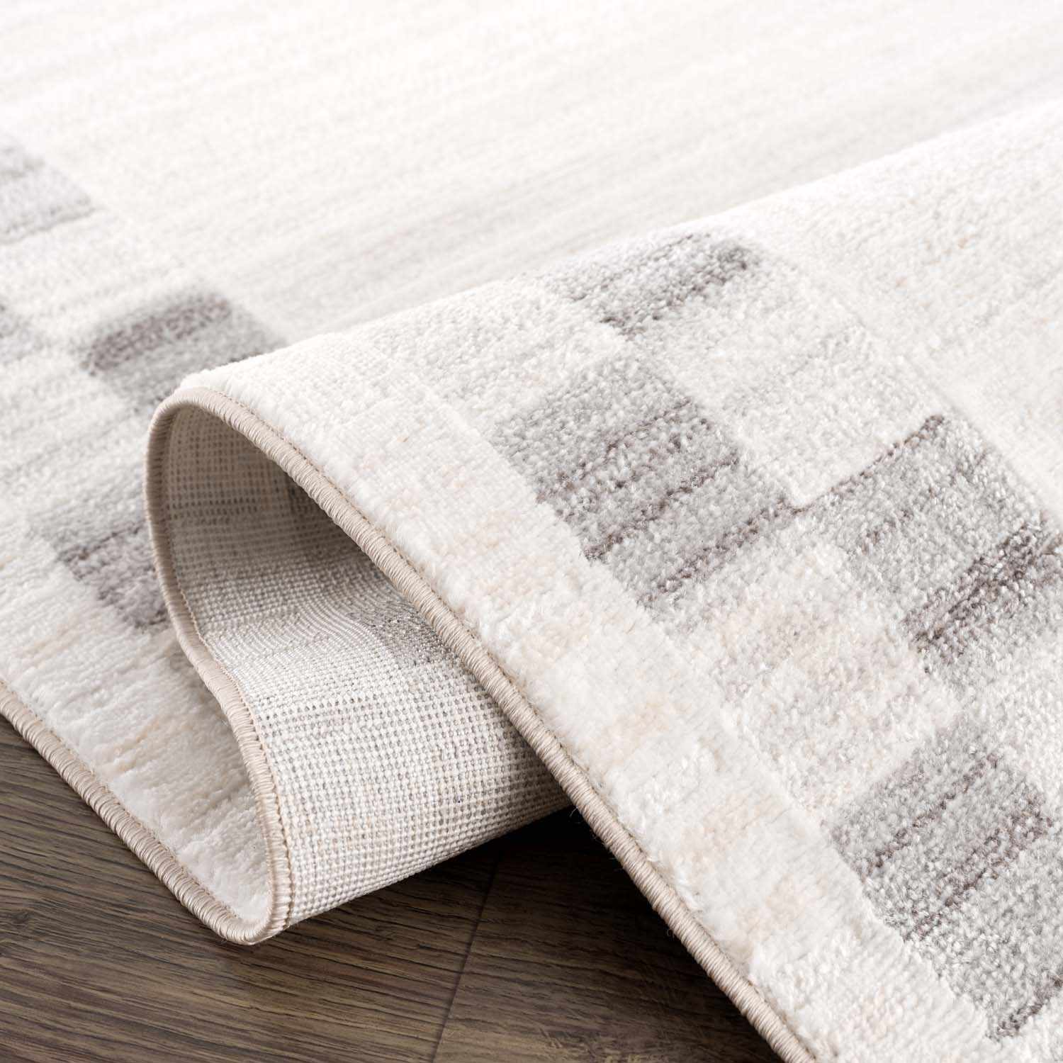 Azrika Gray Checkered Washable Rug - Clearance - Image 7