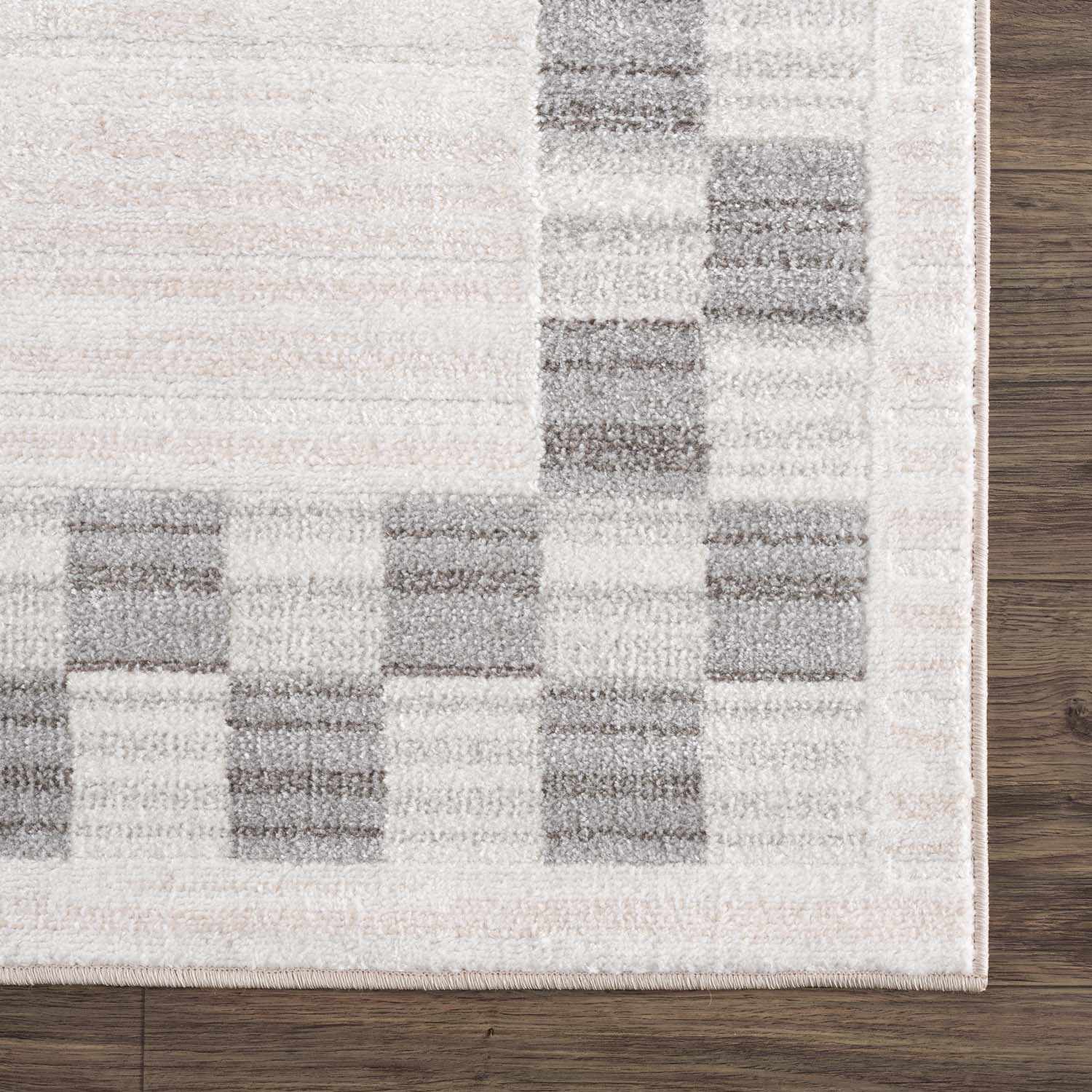 Azrika Gray Checkered Washable Rug - Clearance - Image 8