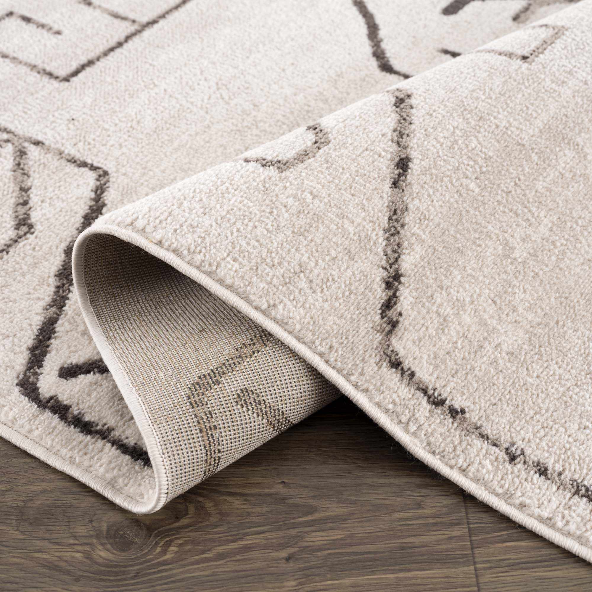 Azzan Cream & Charcoal Area Rug - Clearance - Image 7