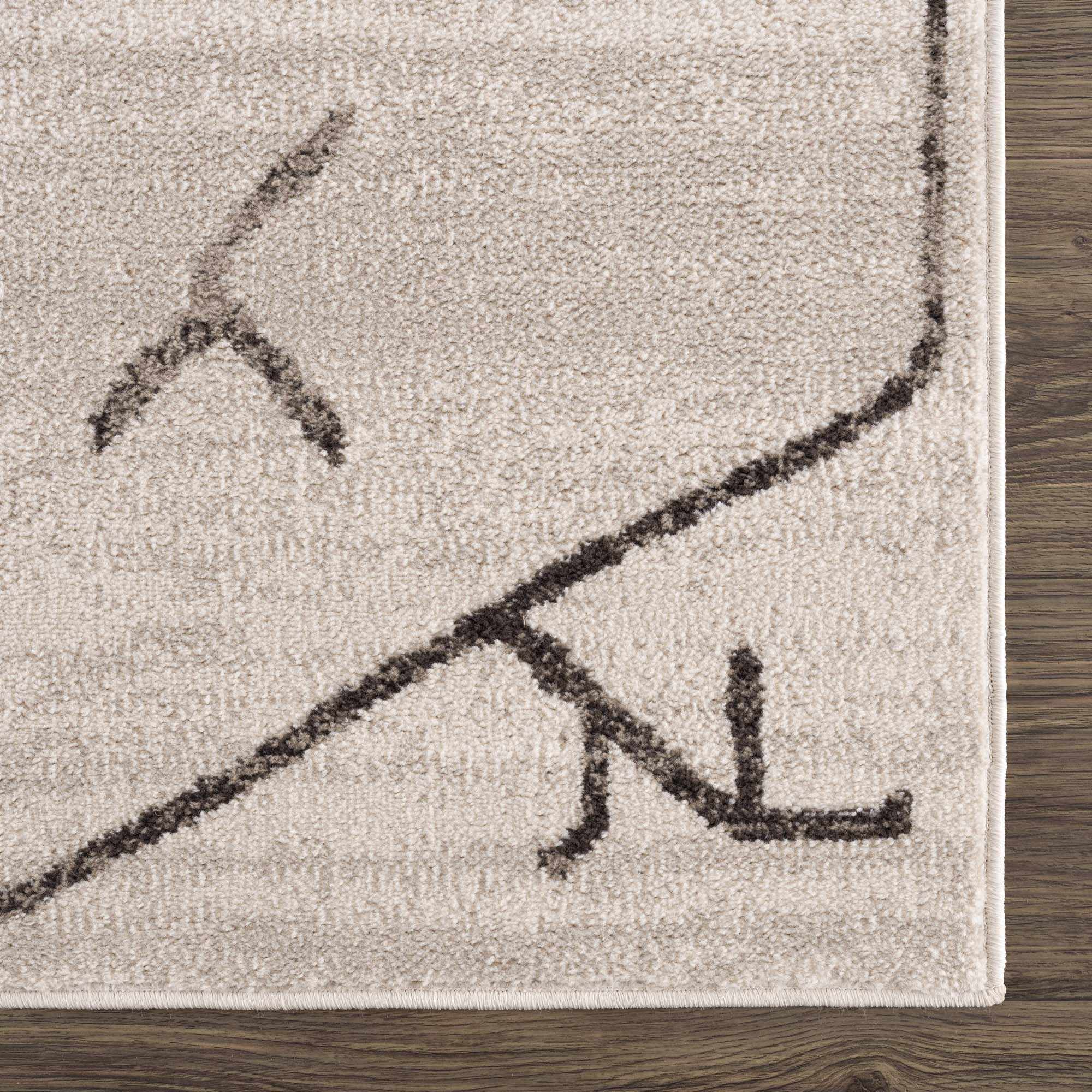 Azzan Cream & Charcoal Area Rug - Clearance - Image 8