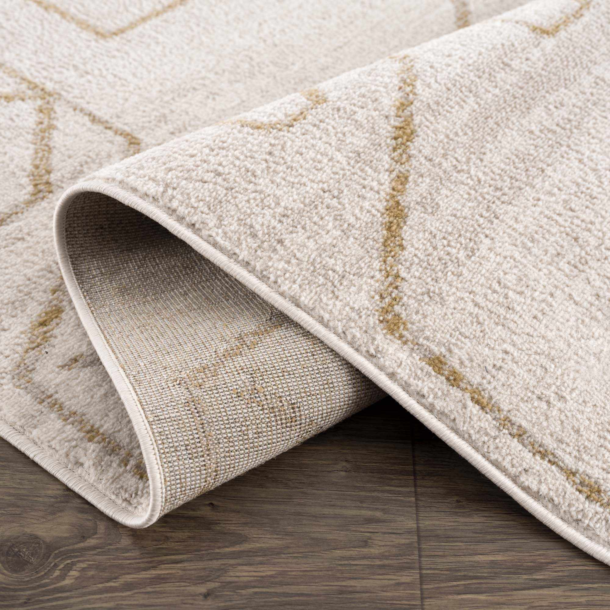 Azzan Cream & Gold Area Rug - Clearance - Image 6