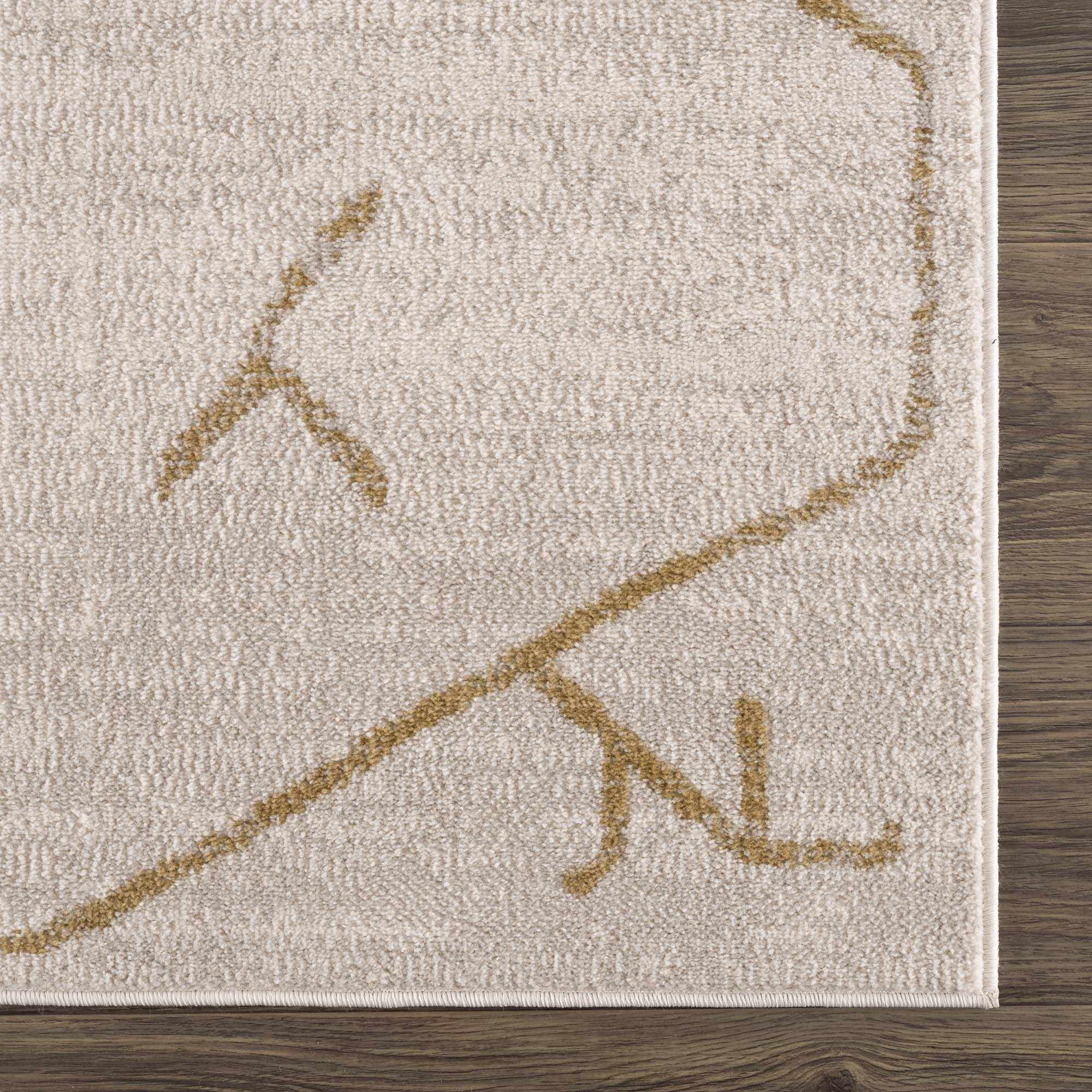 Azzan Cream & Gold Area Rug - Clearance - Image 8