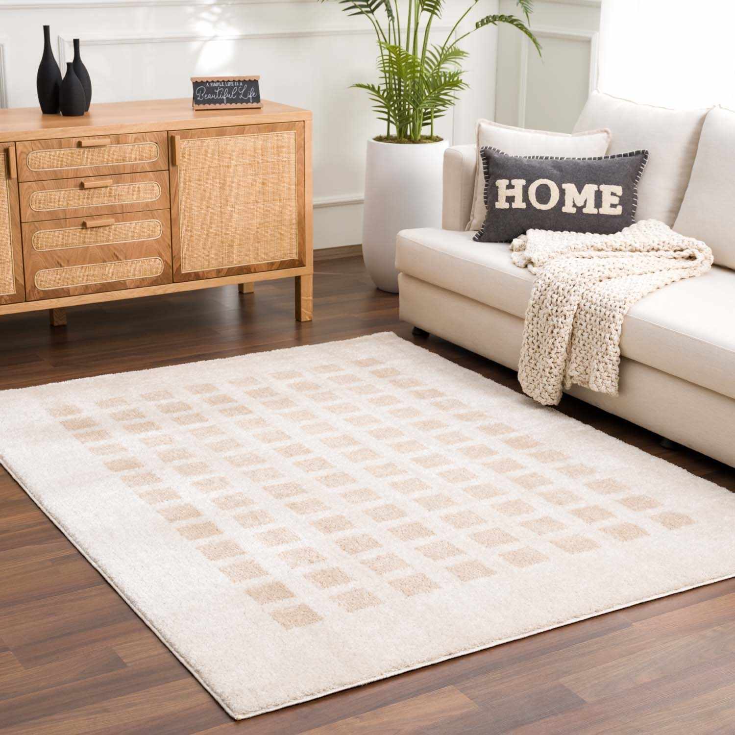 Baback Beige Washable Area Rug - Image 2