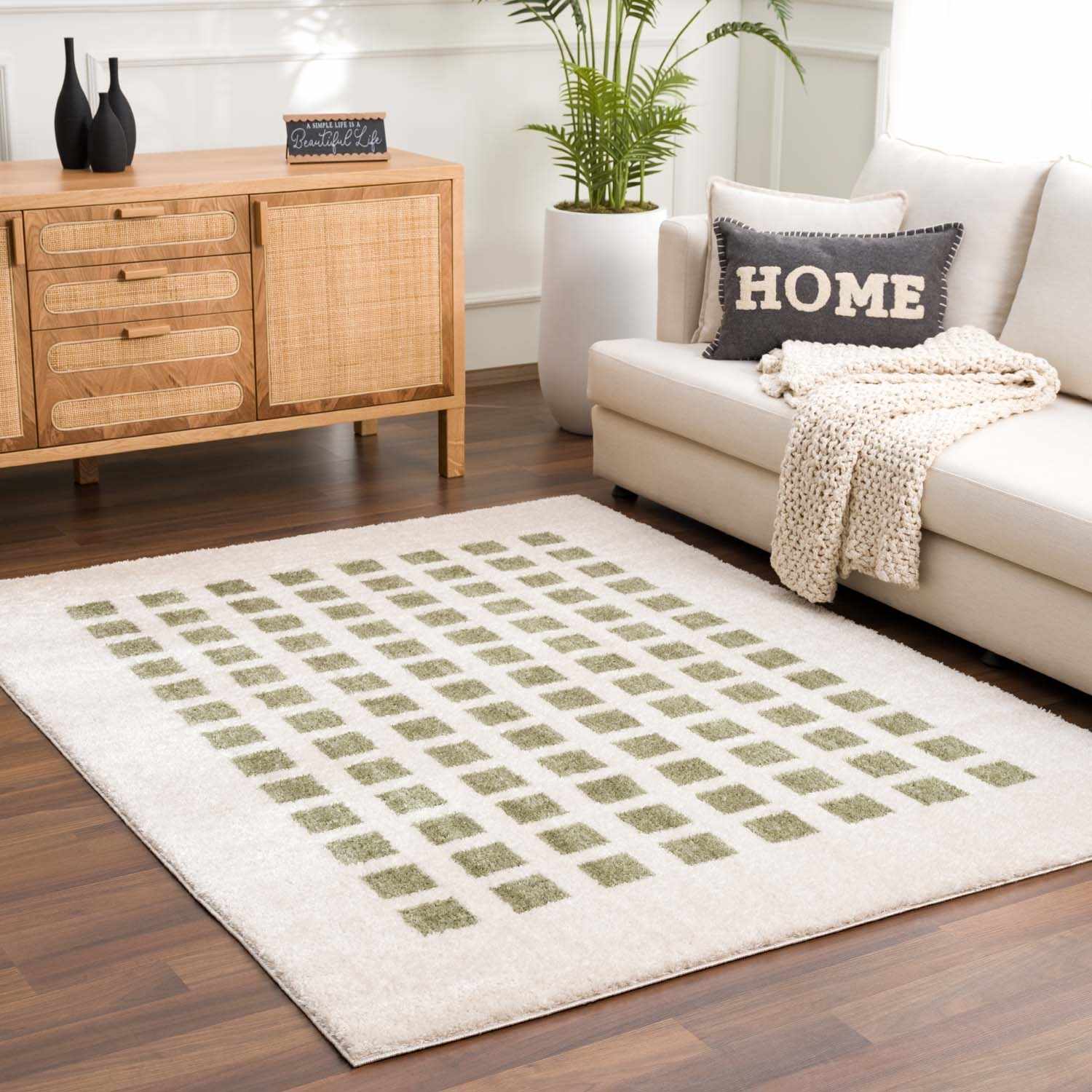 Baback Green Washable Area Rug - Image 2