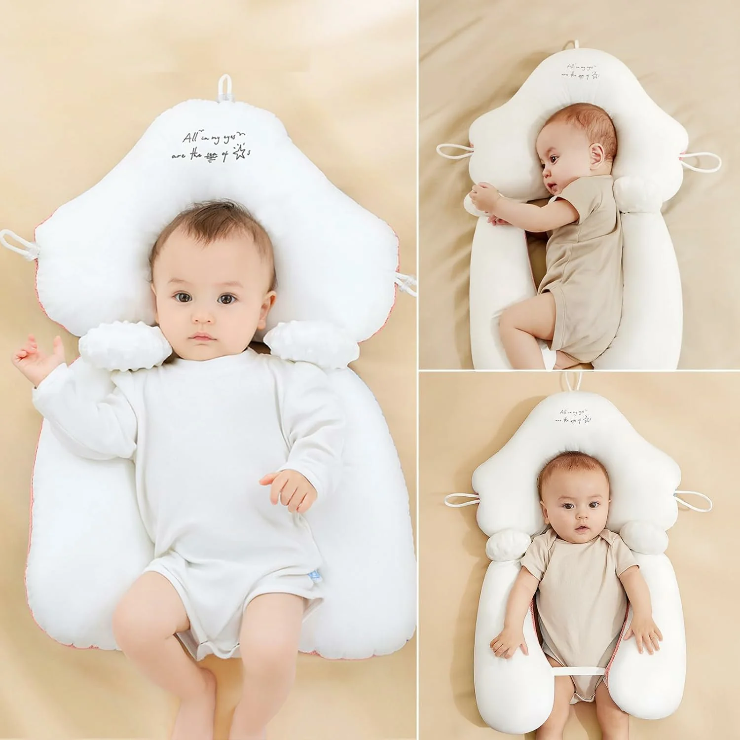 Baby Anti Flat Head Pillow Organic Cotton Infant Sleeping Support Cushion - Image 5