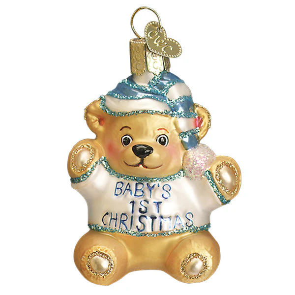 Baby Boy's First Teddy Bear Ornament - Image 3
