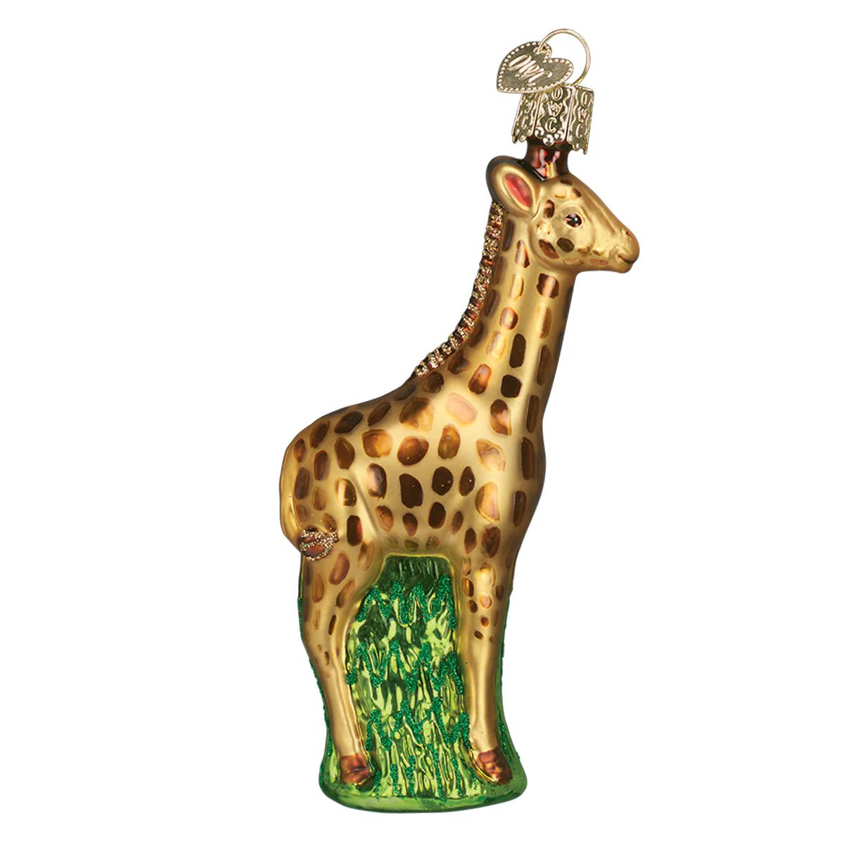 Baby Giraffe Ornament Hand-Blown Glass 4.5x2.5x4.75 Inches - Image 3