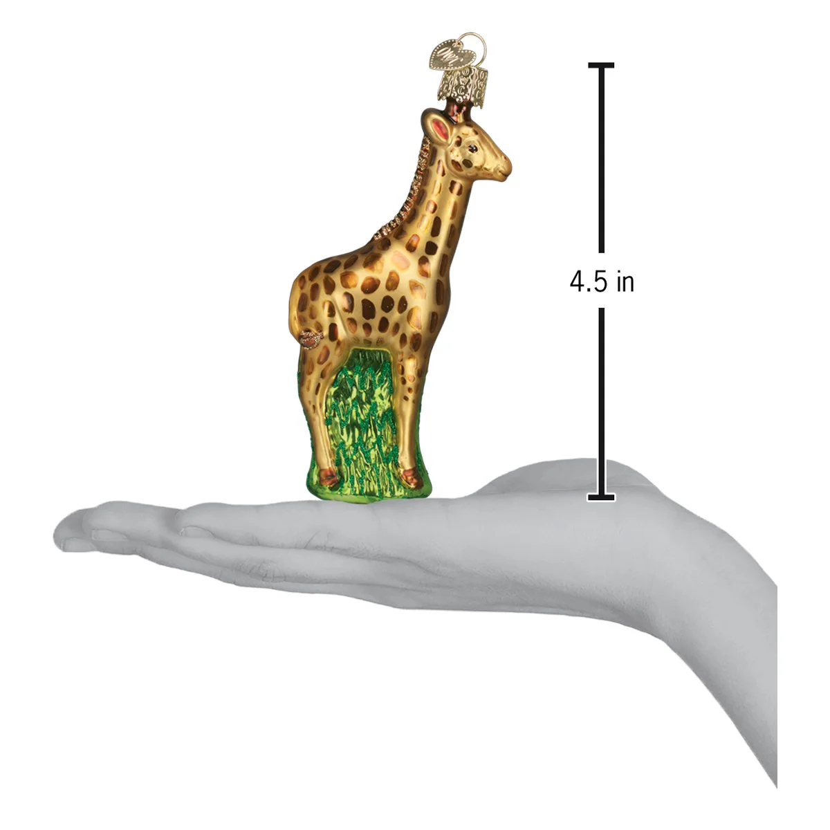 Baby Giraffe Ornament Hand-Blown Glass 4.5x2.5x4.75 Inches - Image 6