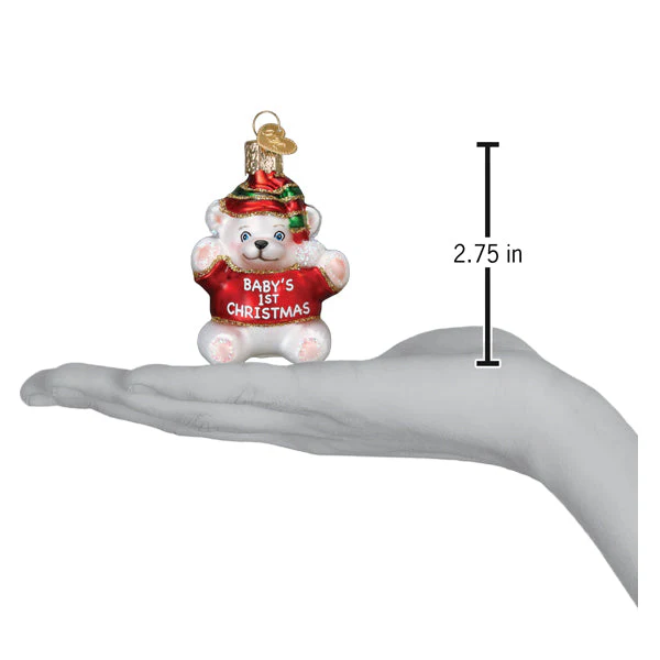 Baby's 1st Christmas Teddy Bear Ornament - Image 3