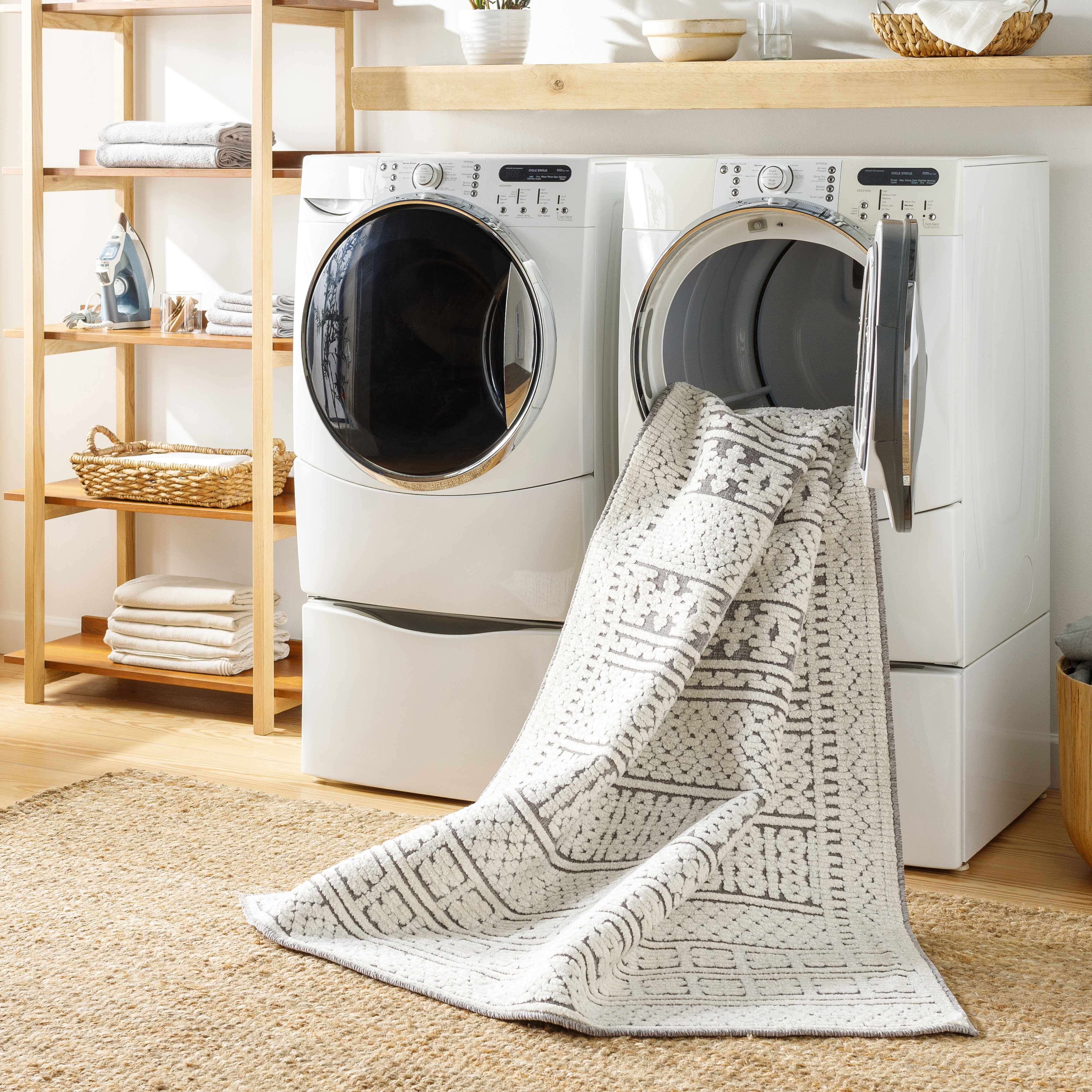 Bahar Cream & Gray Washable Area Rug - Clearance - Image 13