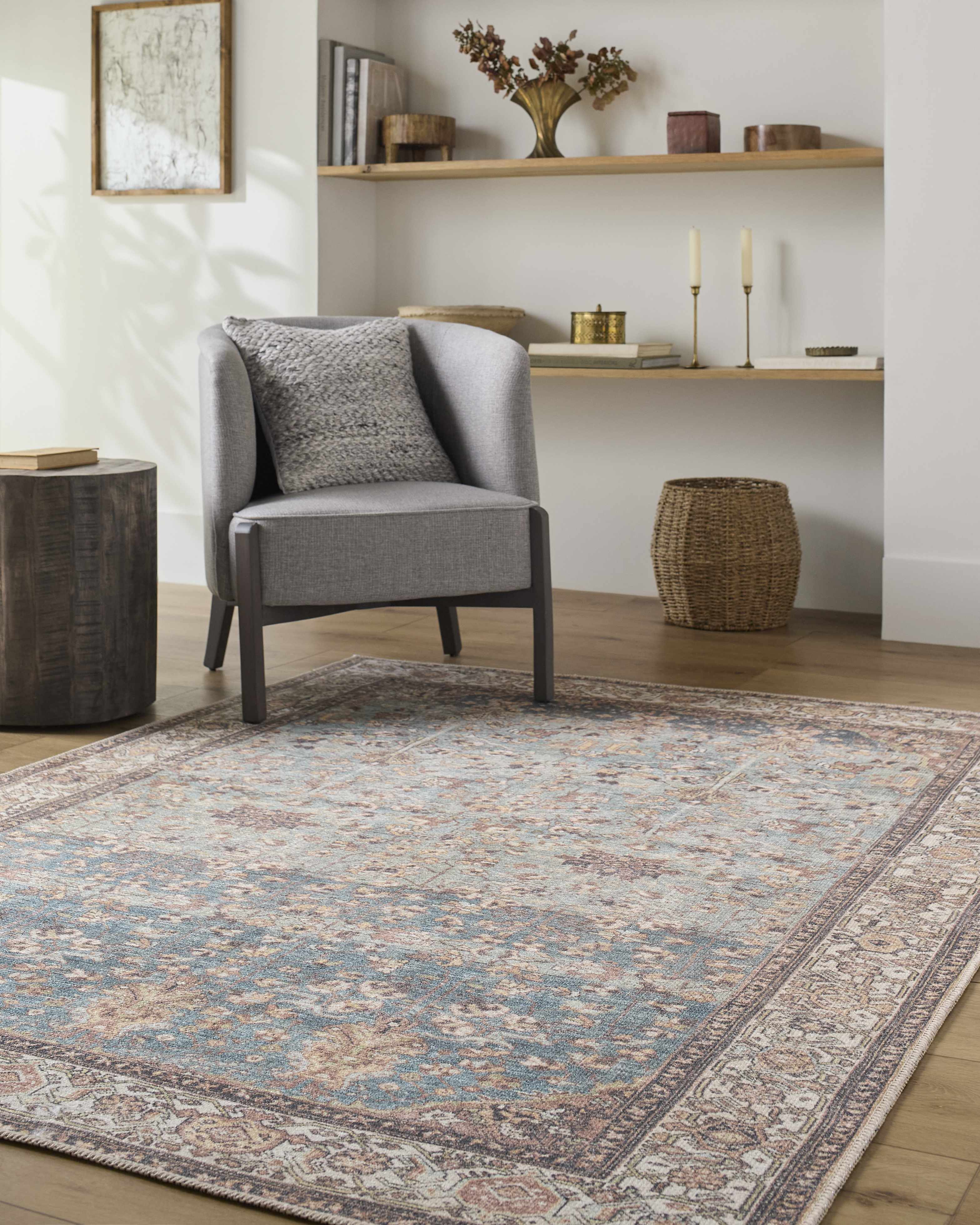 Bahram Vintage Flat Pile Washable Rug - Image 2
