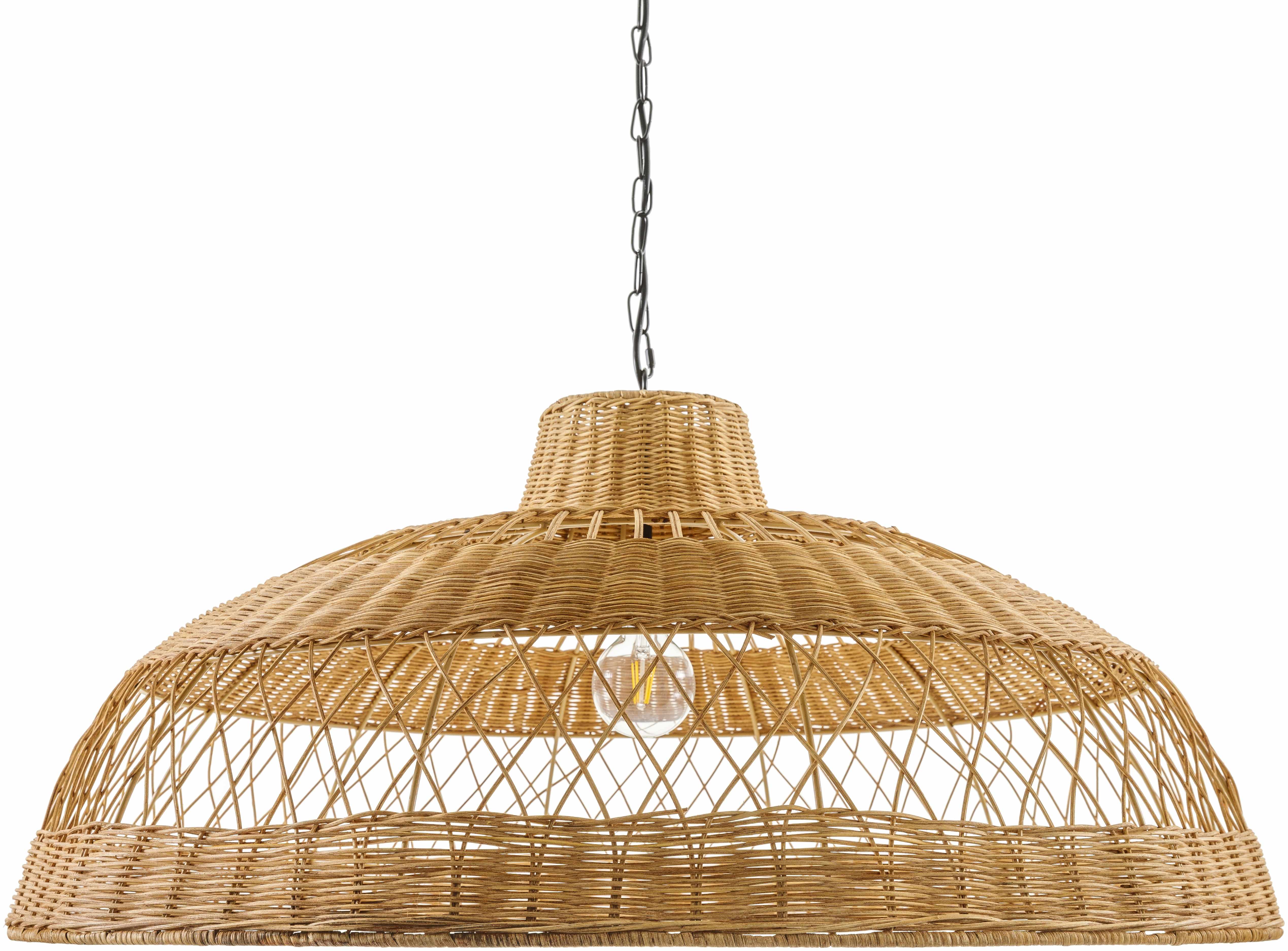 Bailleval Dark Brown Rattan Pendant - Image 4