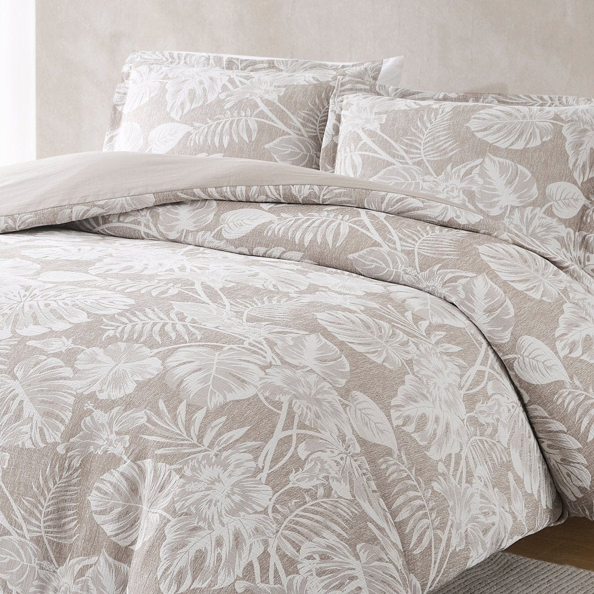 Bali Tropical Leaves Gauze Jacquard Duvet Cover Set - Image 10